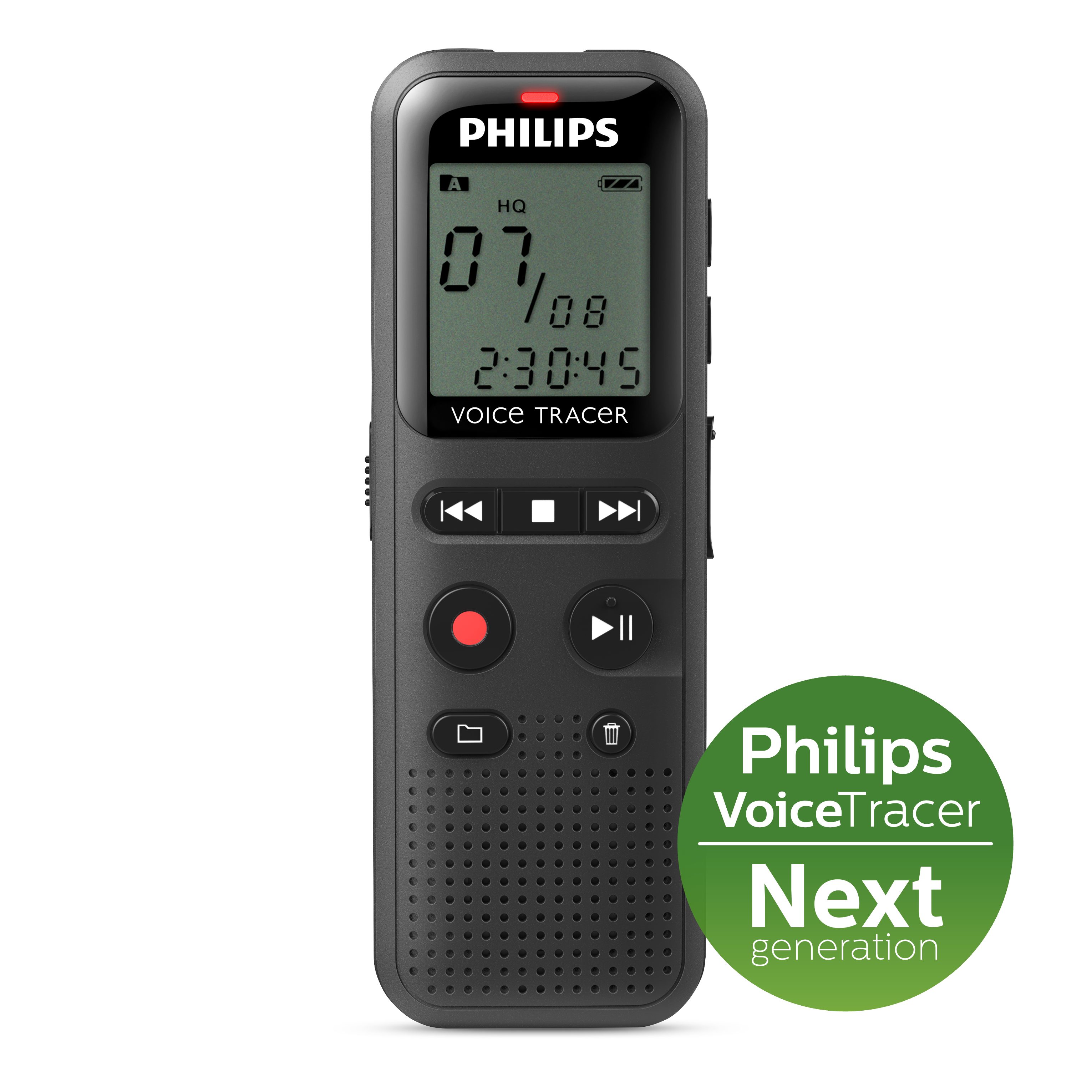 Philips DVT1160 VoiceTracer Digitales Diktiergerät (One-Touch-Aufnahme, 8GB)