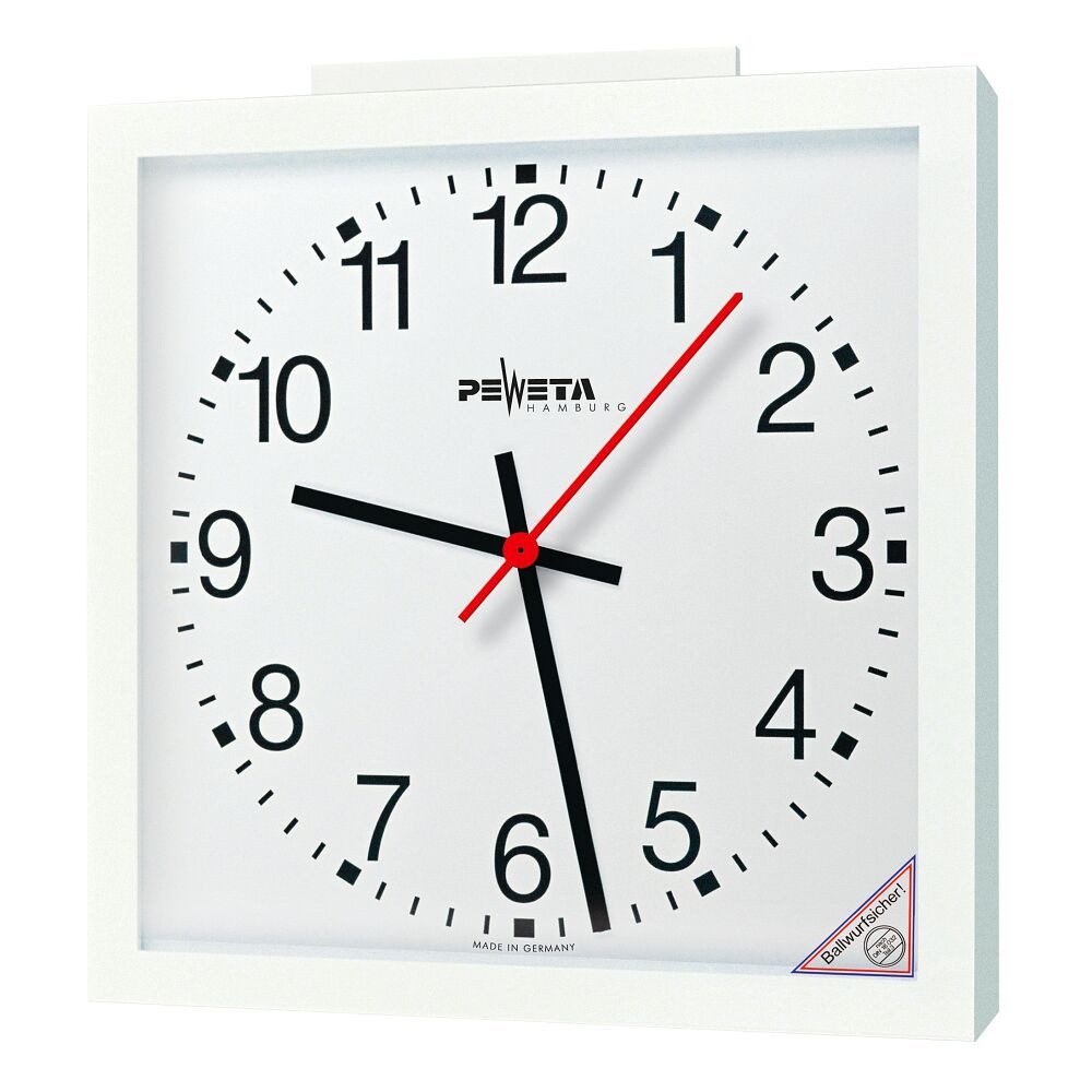 Peweta Wanduhr Funk-Wanduhr mit Sekundenanzeiger (Funkuhr mit sekundengenauer DCF77-Synchronisation)