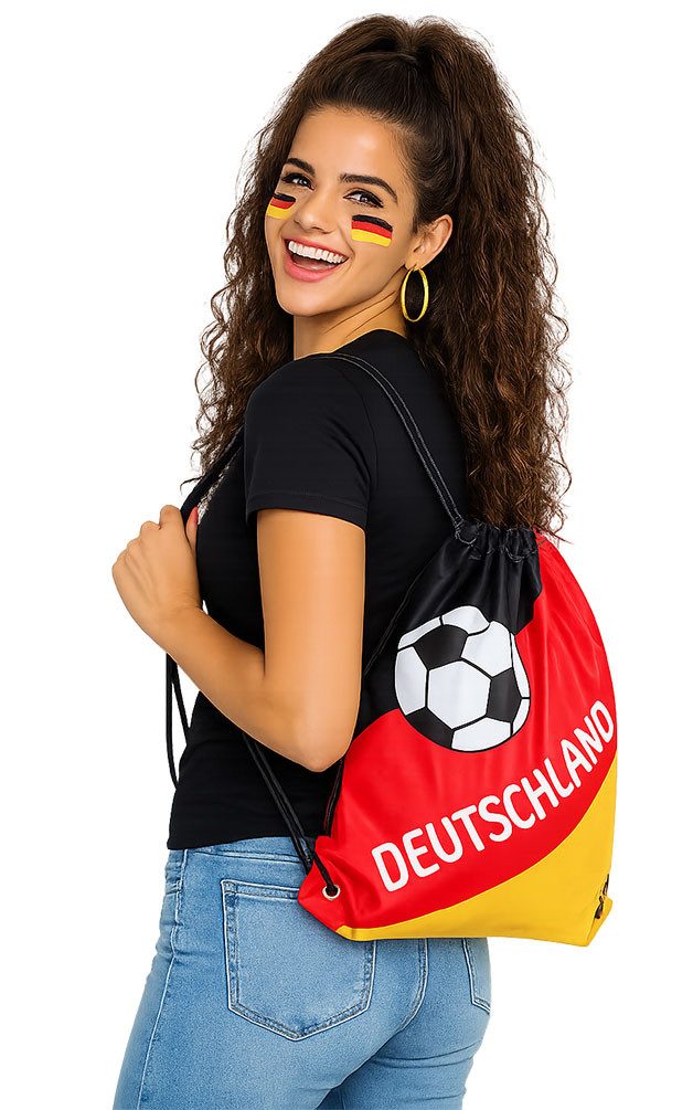 Karneval-Klamotten Kostüm Fußball Weltmeisterschaft WM 2026 Tasche Rucksack, Fan Item Weltmeisterschaft Turnbeutel Supporter Nationalmannschaft