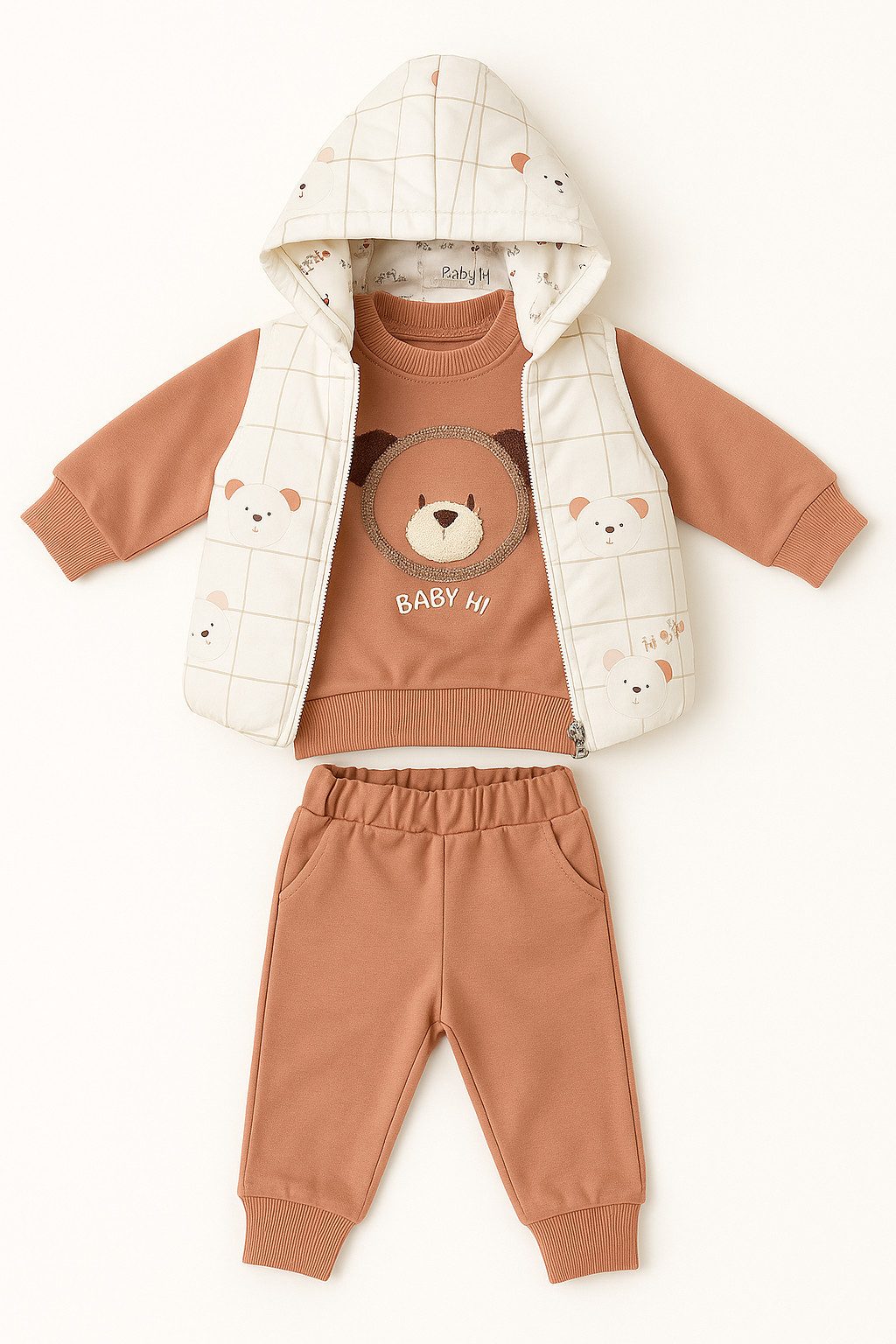 Lorey Medtec Neugeborenen-Geschenkset Jungen Outfit, 3er Set, Langarmshirt, Weste, Hose, 100% Baumwolle (Langarmshirt + Weste + Hose) – Bild 2 von 2