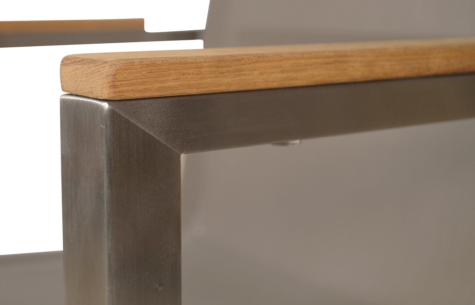 Kai Wiechmann Gartenstuhl Teak Edelstahl Freischwinger, moderner Edelstahl Stapelsessel, rostfreier und langlebiger Edelstahl Outdoor Stuhl