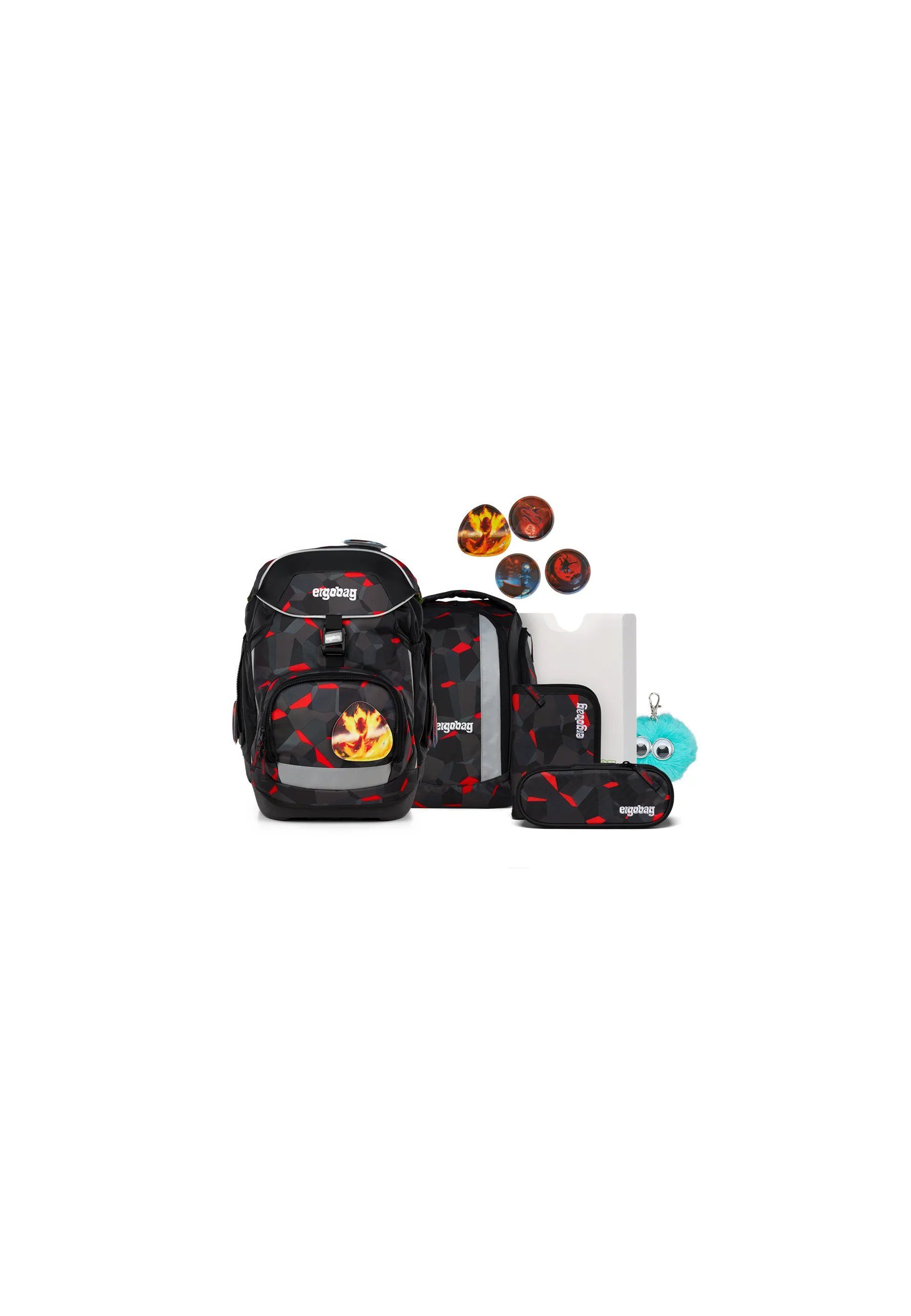 ergobag Schulranzen pack Set Bundle (7-tlg., 7-teiliges Set), größenverstellbares Rückensystem