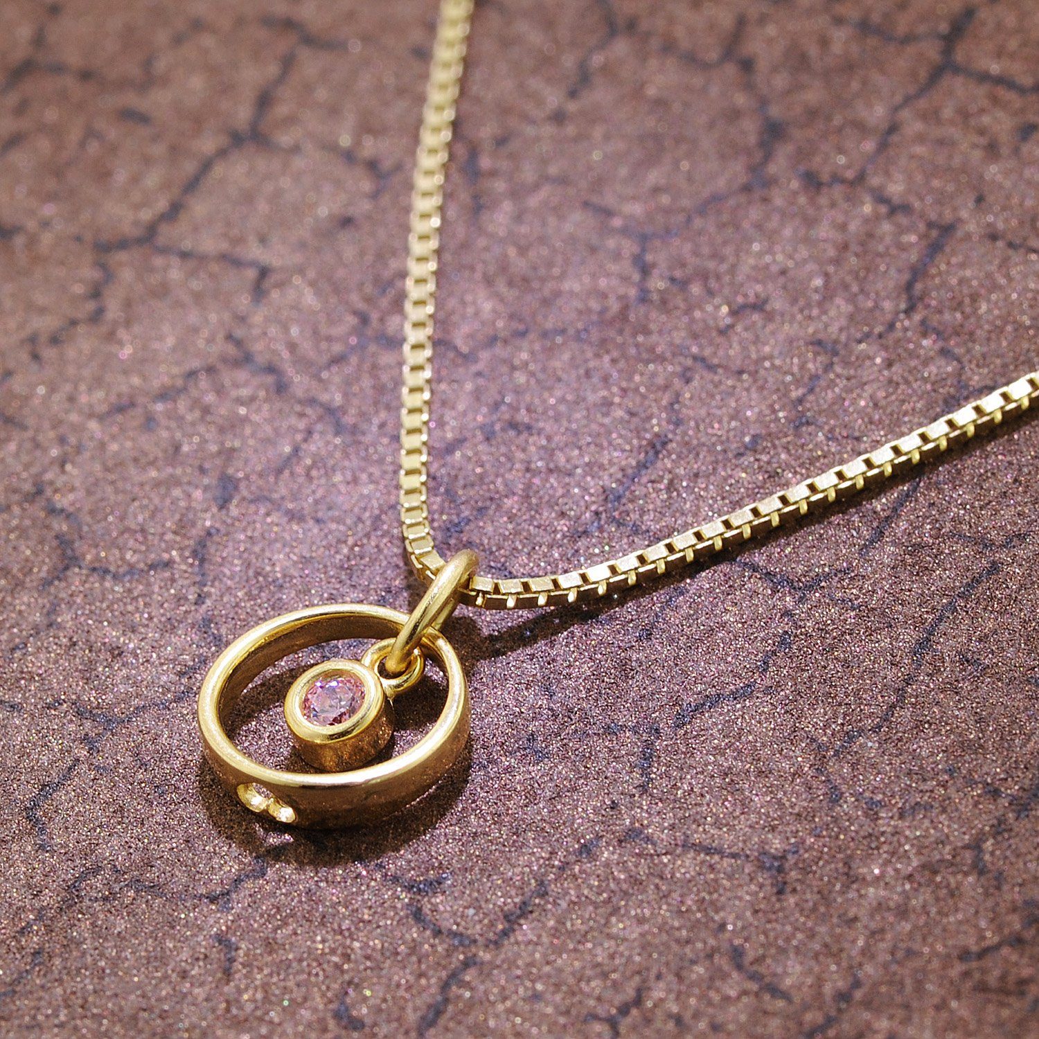 trendor Kette mit Anhänger 51099, Kinder Taufring Herz Gold 333 + Vergoldete Silberkette