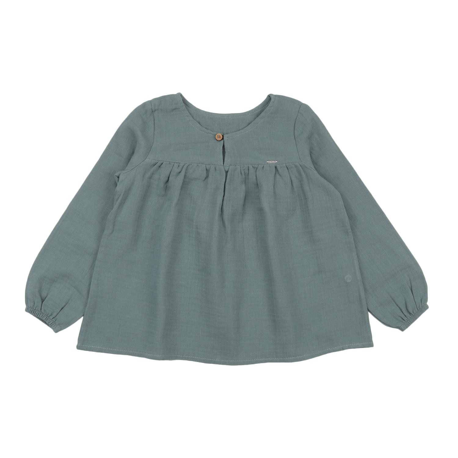 Walkiddy Blusenshirt Kinderbluse aus Bio-Baumwolle in sanftem Grün