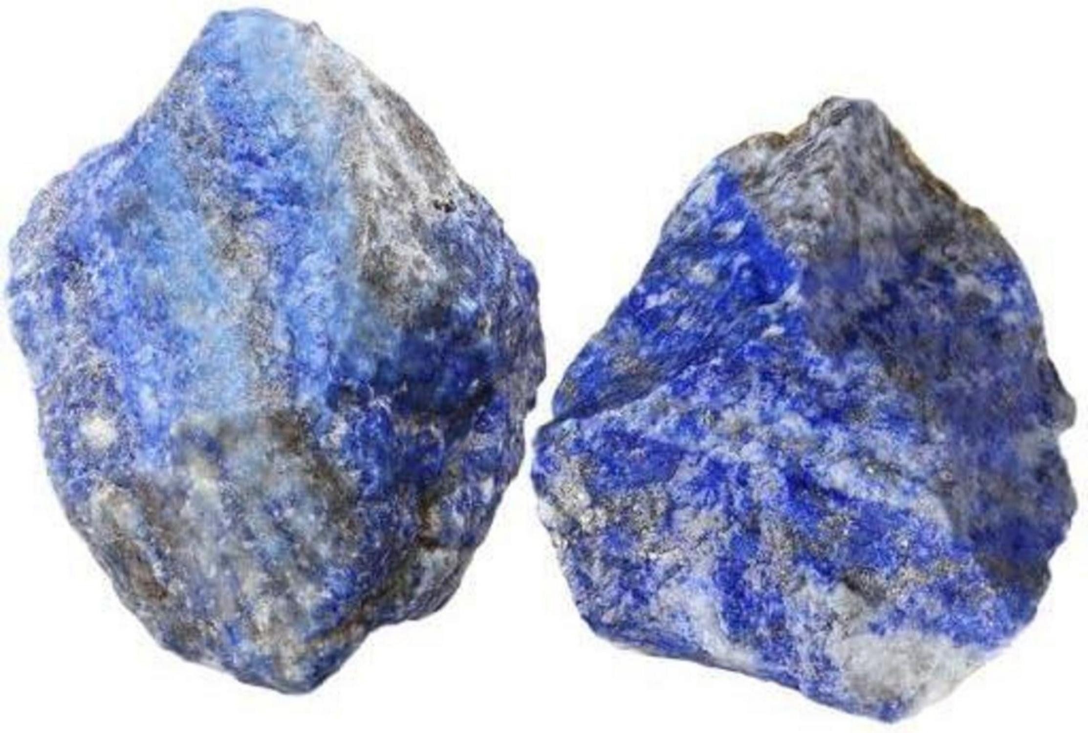 Edelstein Lapislazuli Kristall Rohstein 2 Stück 100% Natursteine Premium
