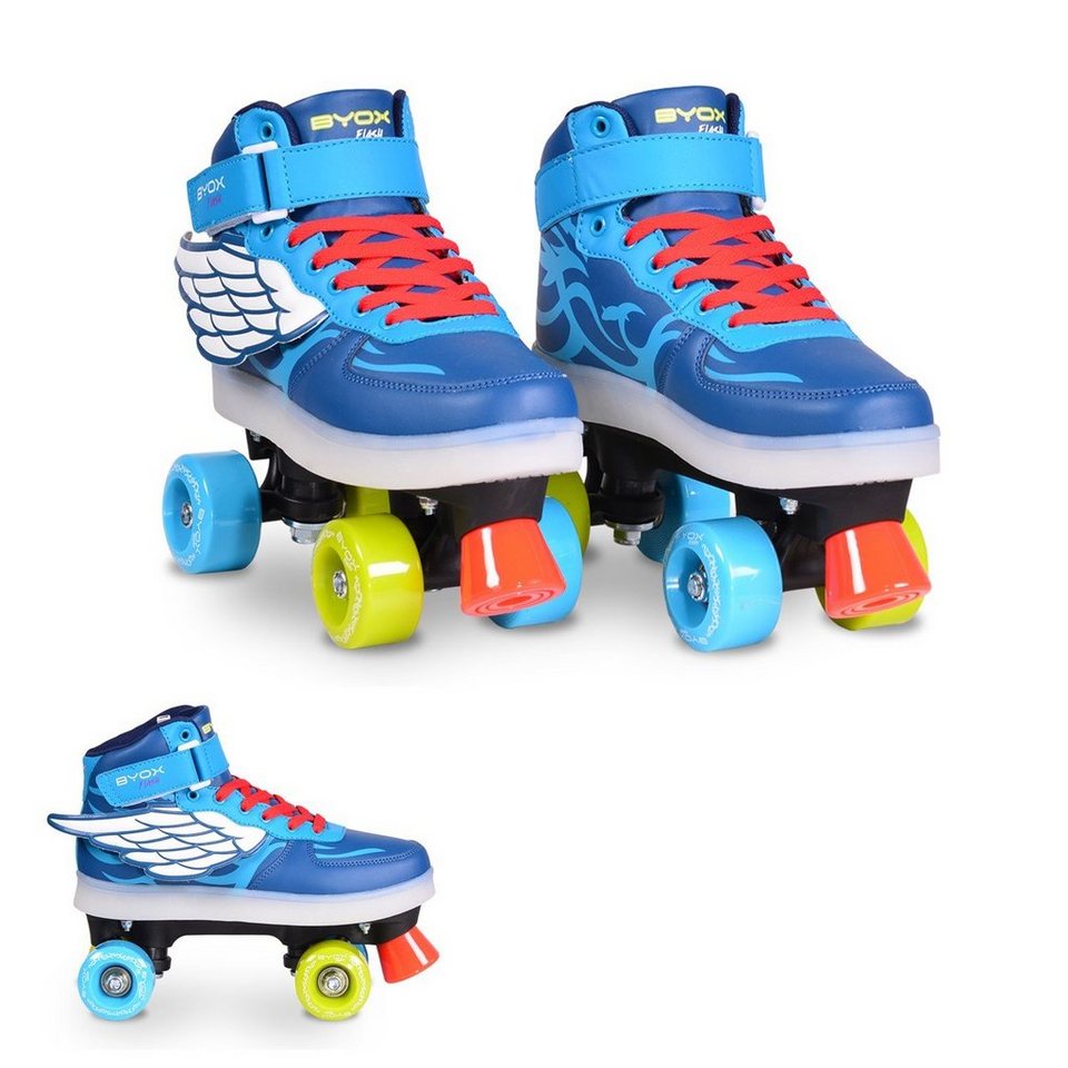 Byox Rollschuhe Rollschuhe Flash blau, verschiedene Größen Sohle beleuchtet  PVC-Rollen ABEC-5