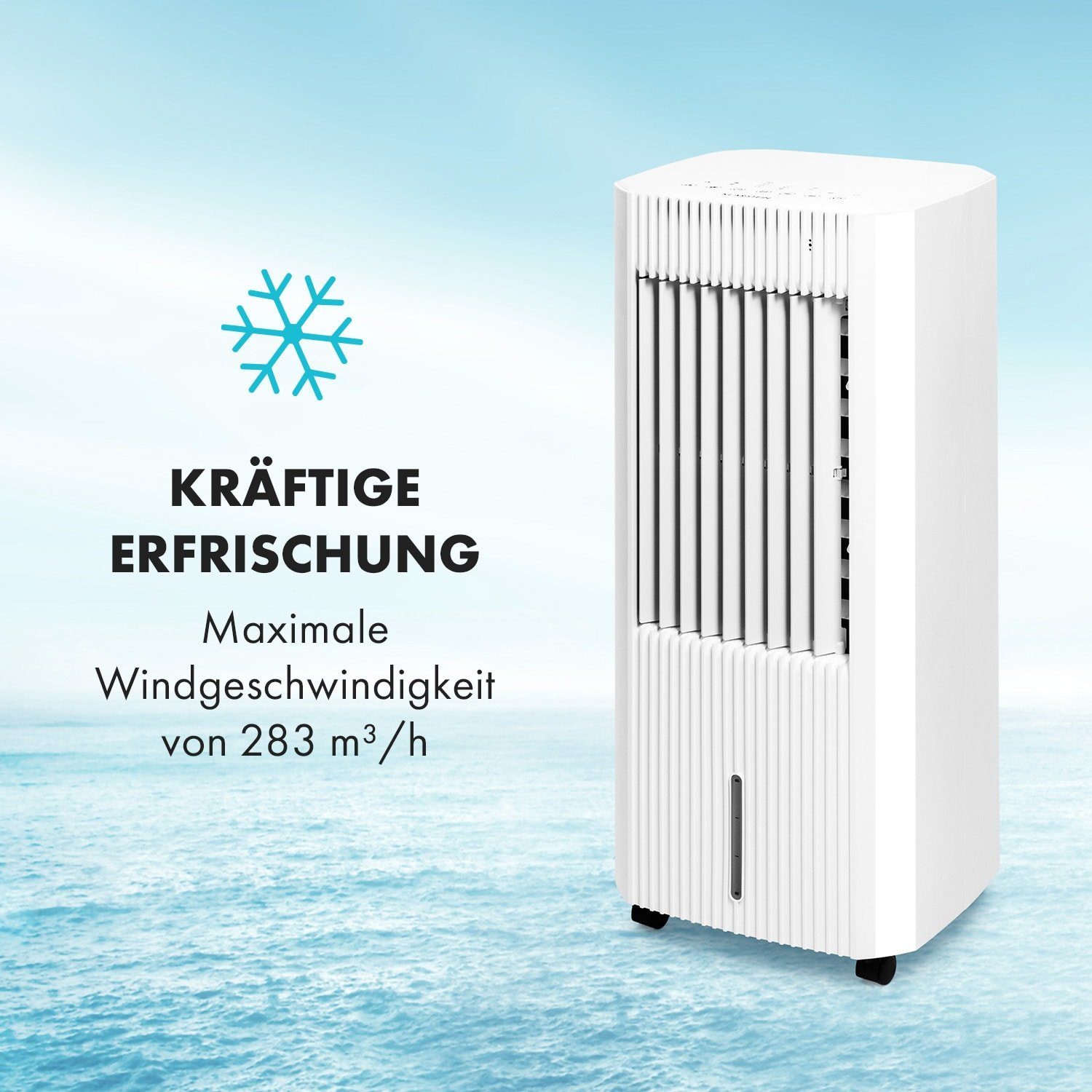 Pure Abluftschlauch Klimagerät mit Eis Luftkühler, & Ventilatorkombigerät mobil ohne Wasserkühlung Iceberg Klarstein