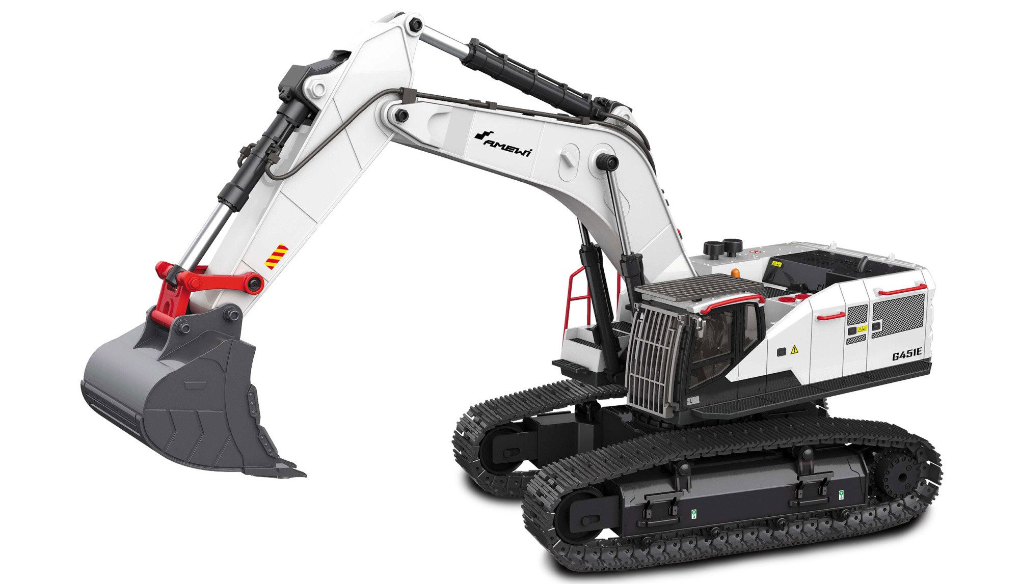 RC-Bagger Amewi RC Bagger G451E Teilmetall 1:14, RTR weiß
