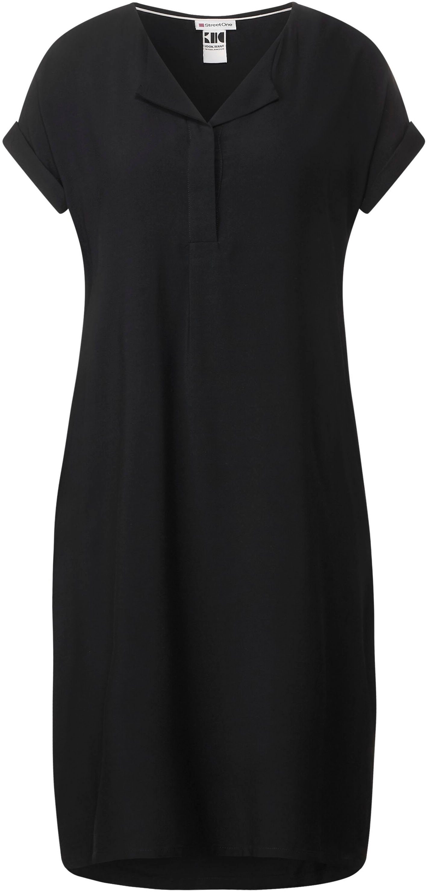 Black A-Linien-Kleid seitlichen STREET mit ONE Taschen