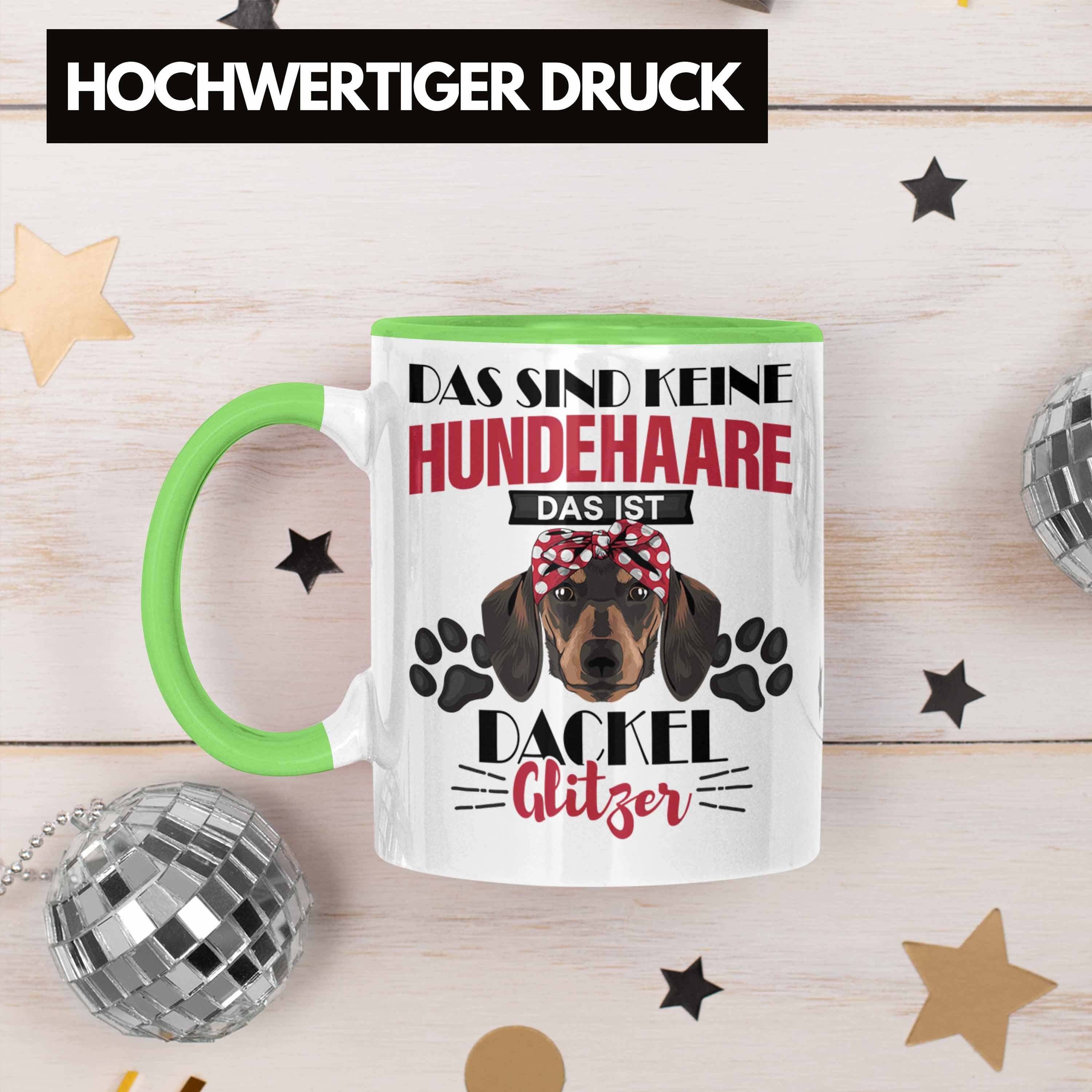 Trendation Tasse Dackel Frauchen Dackel-Besiterin Grafik Mom für Tasse Geschenk Grün Geschen
