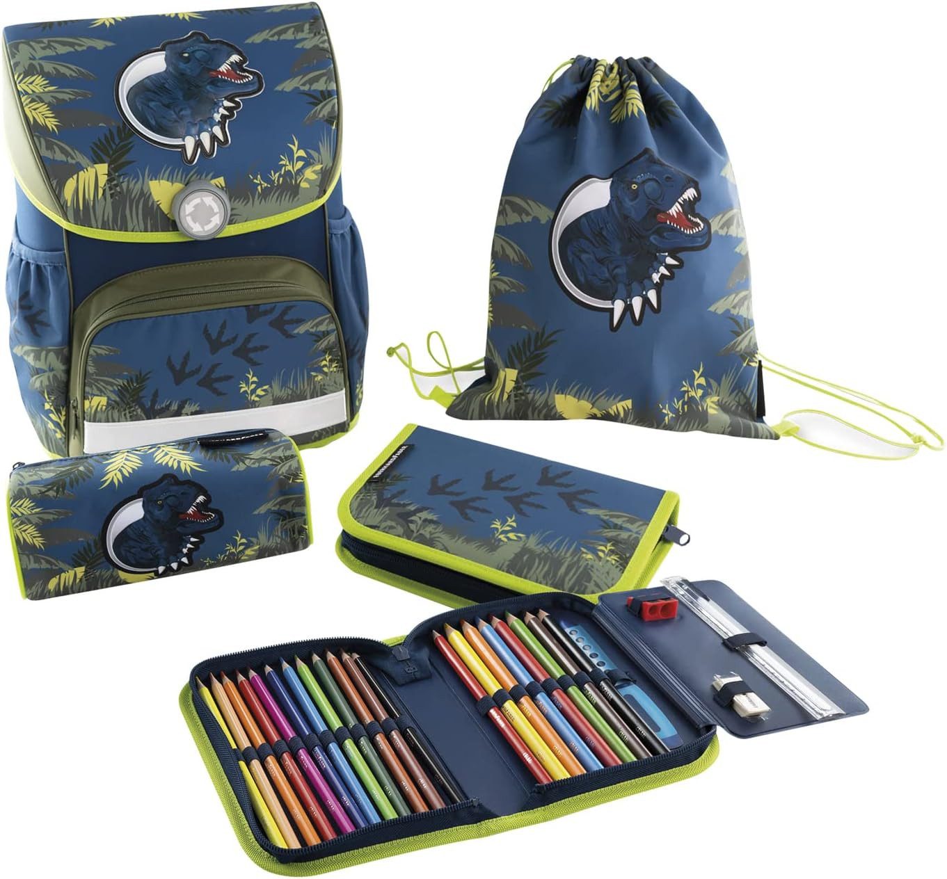 Eberhard Faber Schulranzen Faber-Castell EFAlino Schulranzenset Dinosaurier 4-tlg.