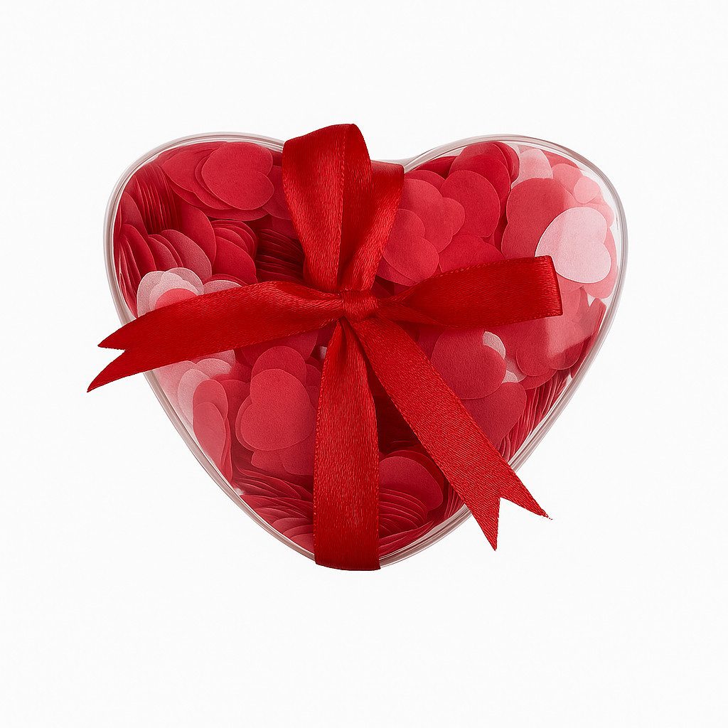 What the Shop Bath Additive Bath Confetti Hearts 20g in Heart-Shaped Box with Ribbon Valentine's Day Gift, Romantic Moments of Well-being in Heart Shape