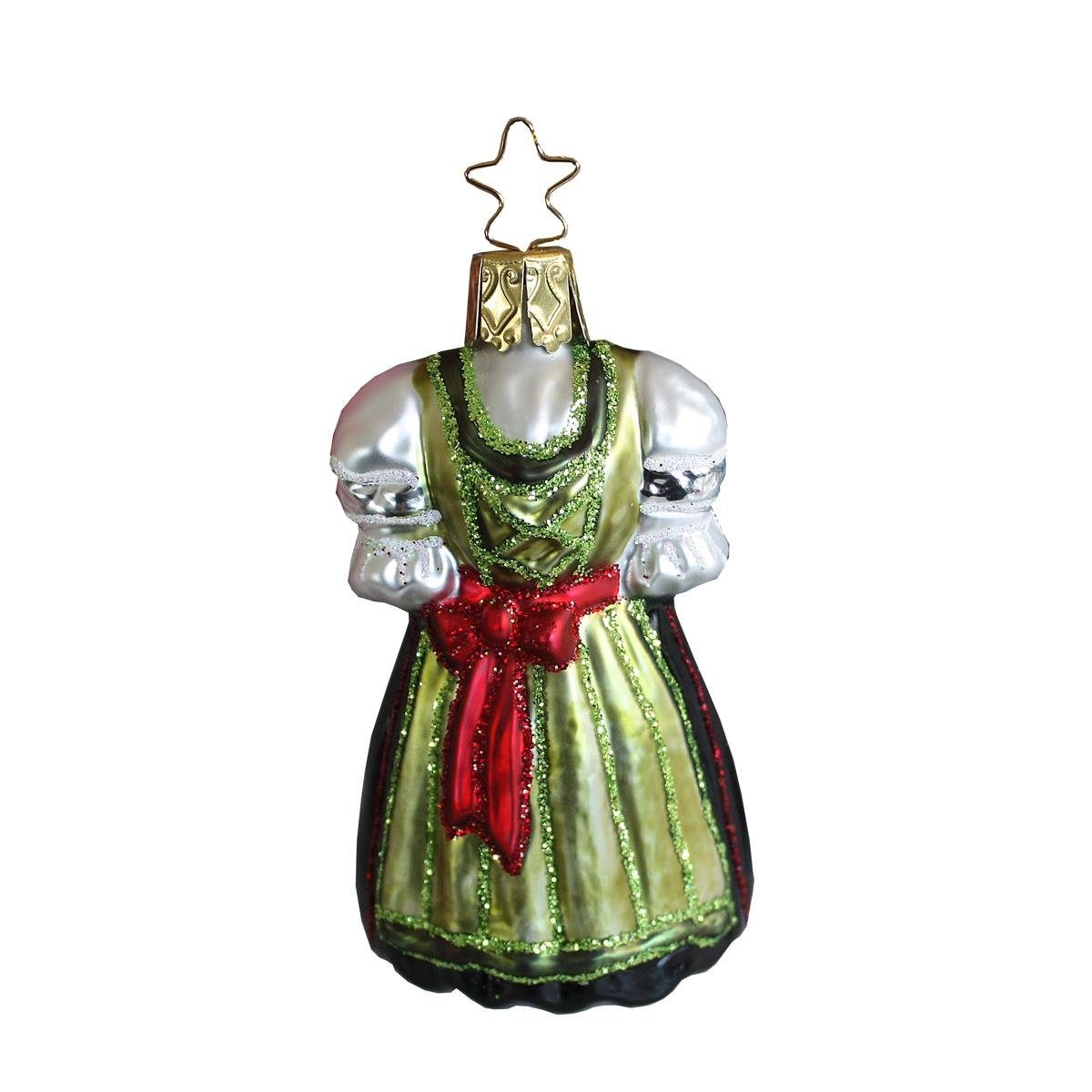 INGE-GLAS INGE-GLAS® (1-tlg) grünes Weihnachts-Anhänger Christbaumschmuck Dirndl
