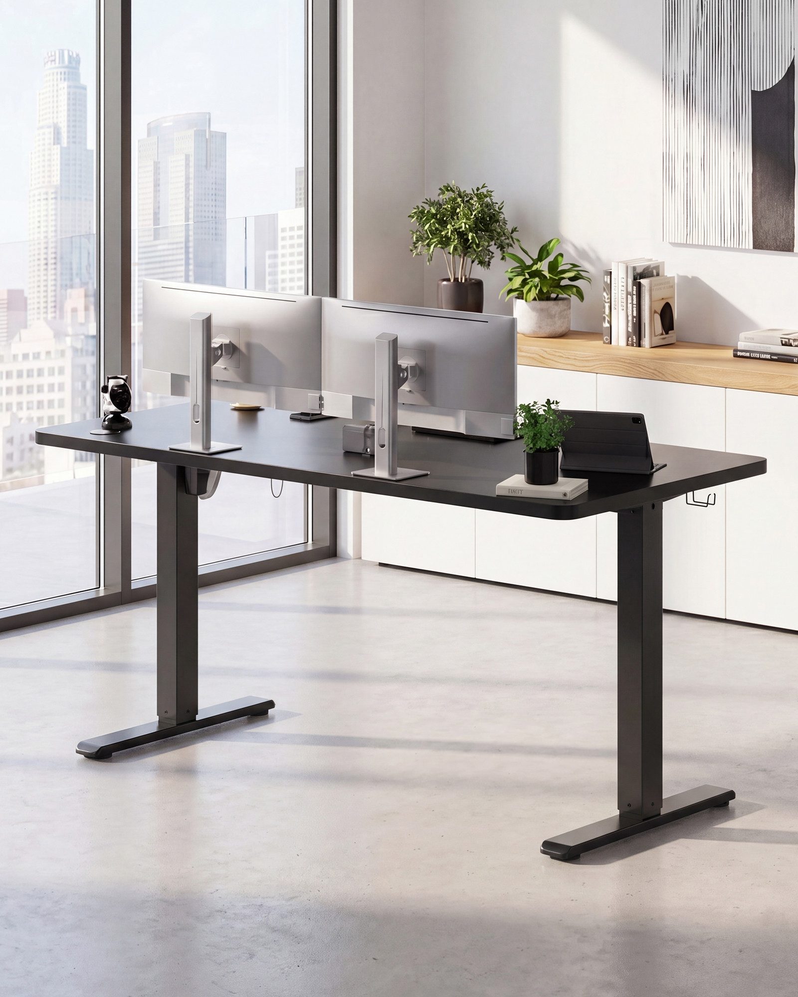 HOMALL Schreibtisch Schreibtisch Höhenverstellbarer mit Gedächtnis und Sitzerinnerung (2-lagige Hohenverstellung mit sitzender Erinnerungsfunktion und USB-Ladeanschluss)