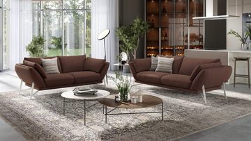 Sofanella 2-Sitzer Sofanella Stoffsofa ESTELLA 2-Sitzer Designersofa Stoff in Dunkelgrau