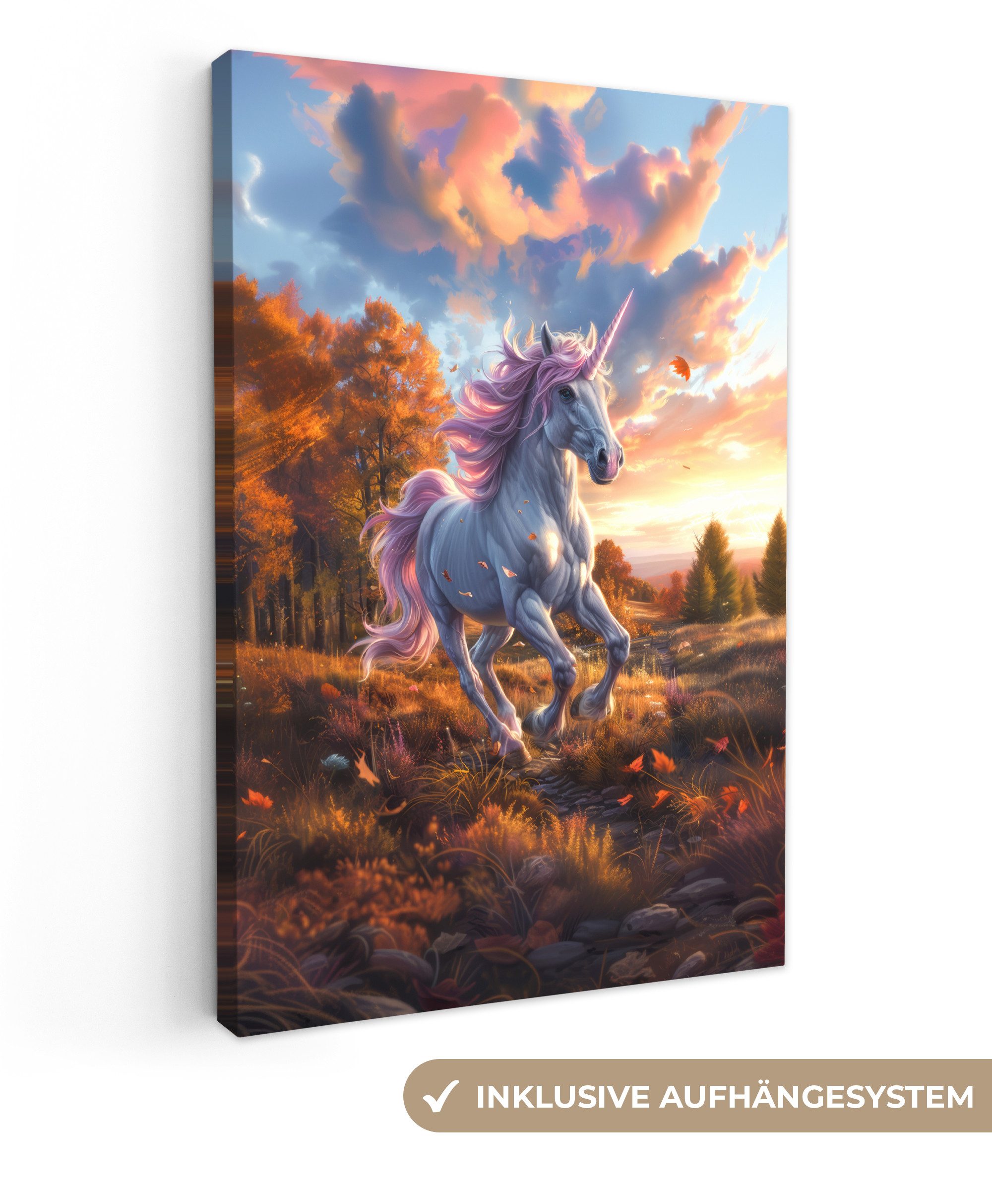 OneMillionCanvasses® Leinwandbild Einhorn - Märchentier - günstig online kaufen