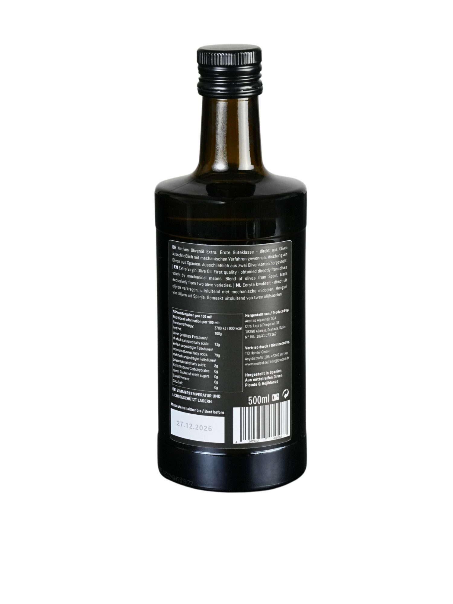Gourmenos Speiseöl Natives Olivenöl Extra aus Granada, kaltgepresst, 1 x 0,5 l, 500 ml, 1 St., Kaltgepresst, 0,1% Säuregehalt, Hoher Polyphenolgehalt – Bild 2 von 5