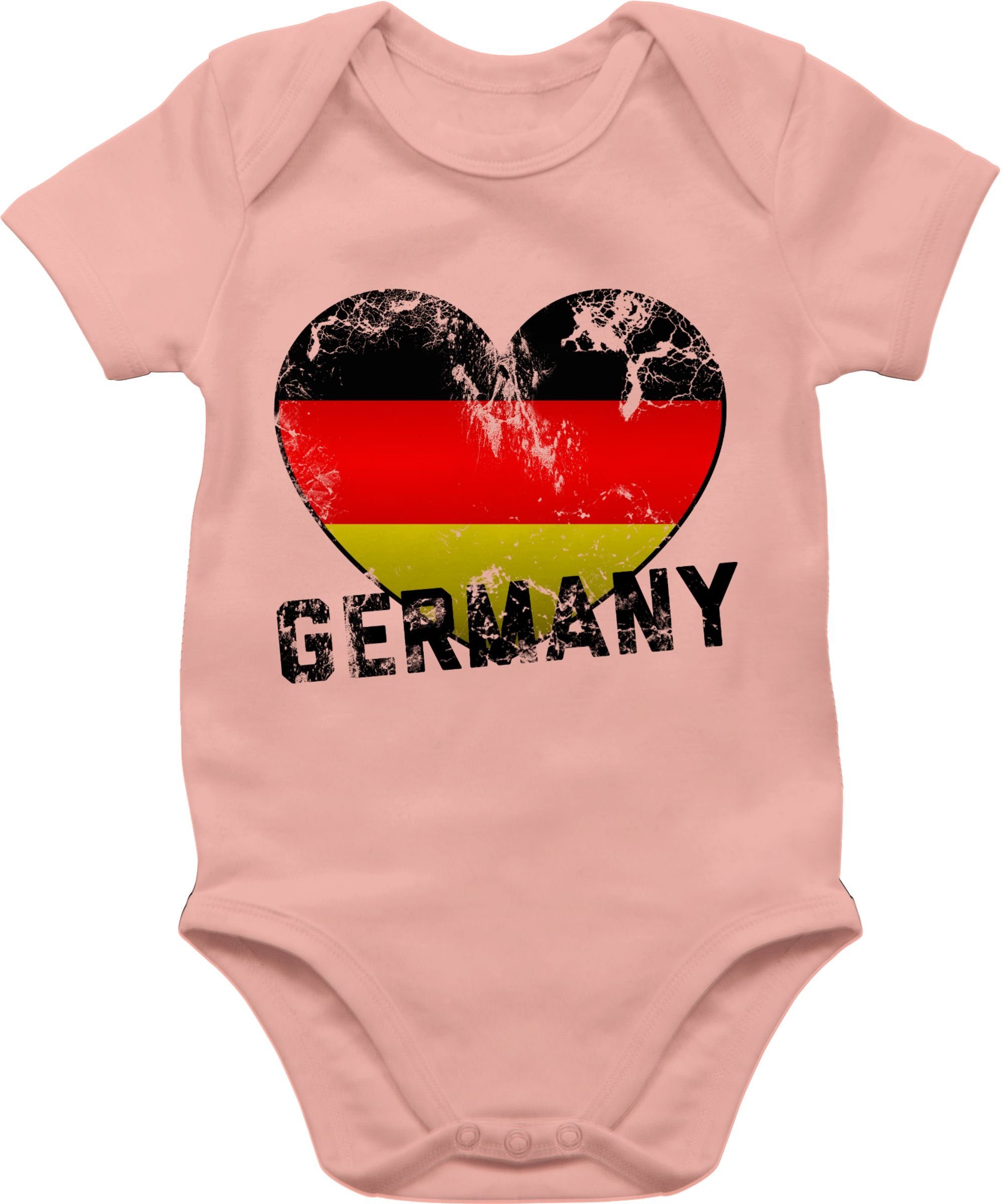 Shirtracer Shirtbody Germany Herz Vintage - Fussball EM 2024 Baby - Baby  Body Kurzarm baby body fussball - deutschland strampler - babybody fußball