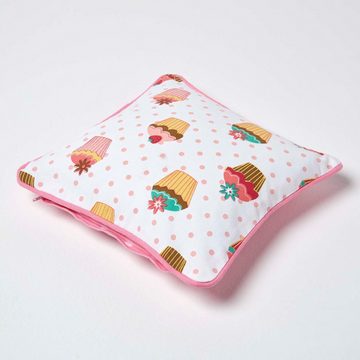 Kissenbezüge Kissenbezug aus Baumwolle mit Cupcakes, 30 x 30 cm, Homescapes