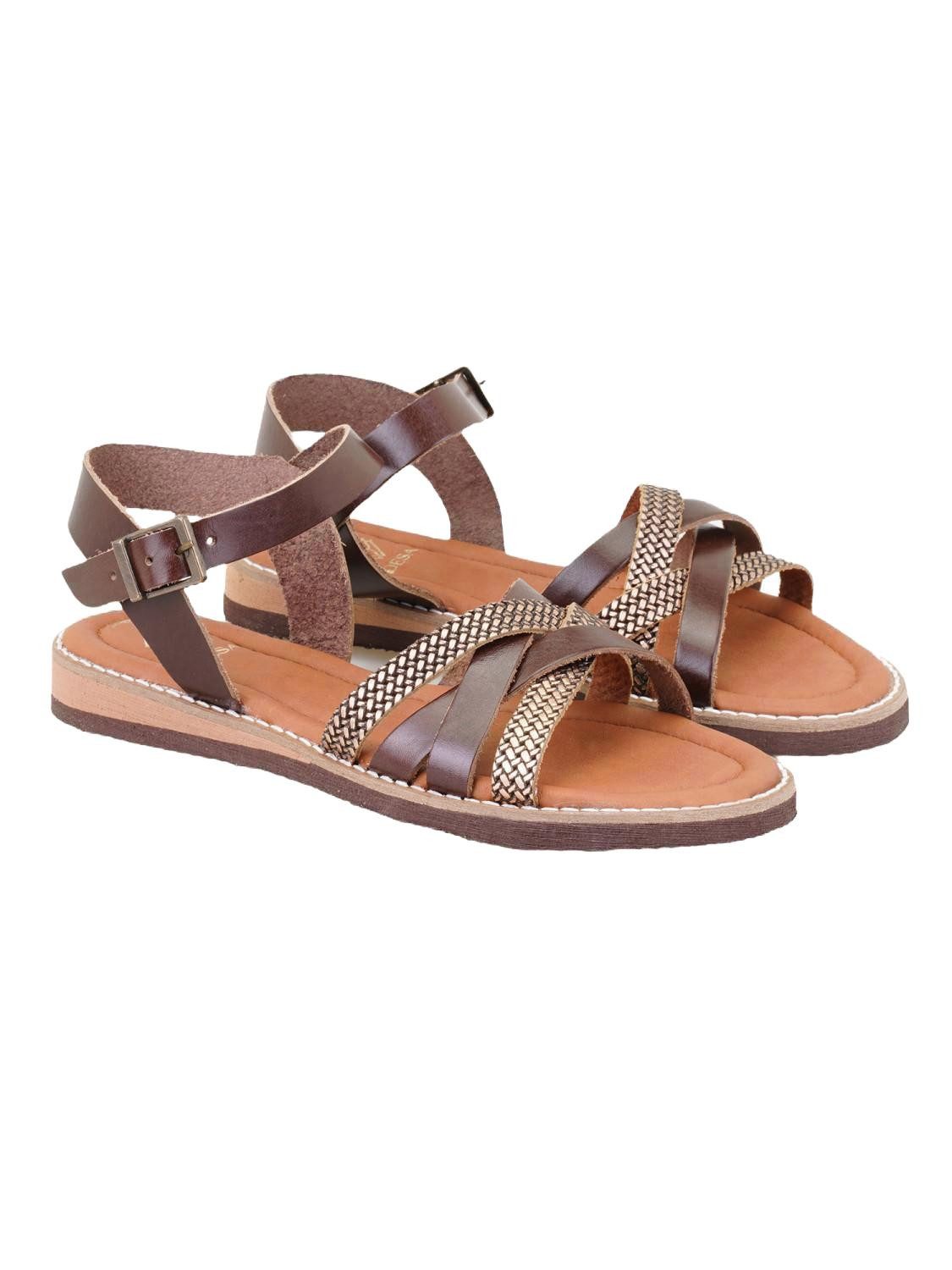 Desa Damen-Ledersandalen – ohne Futter, Synthetiksohle, atmungsaktiv Slippe günstig online kaufen