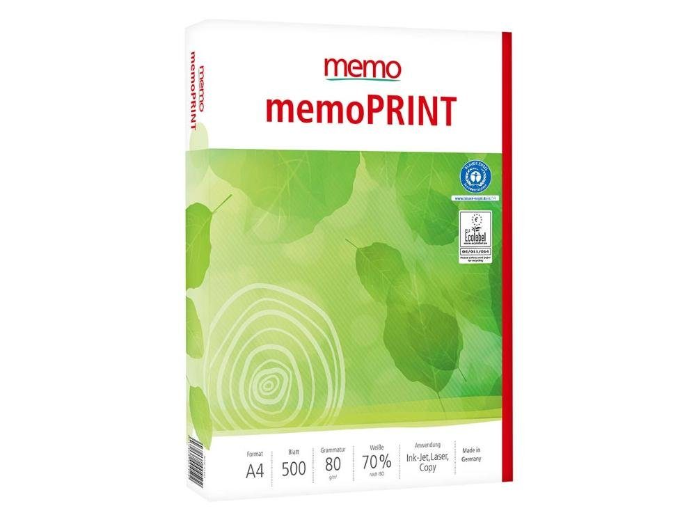 500 Kopierpapier 'memoPRINT' Blatt memo Recycling-Kopierpapier memo