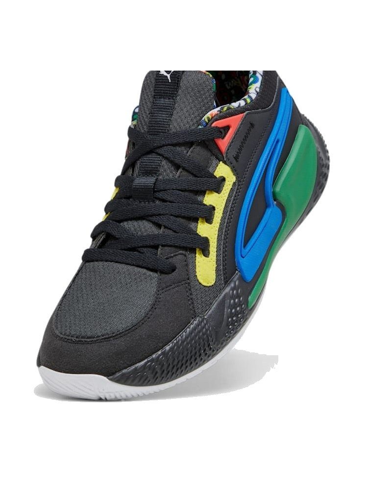 PUMA Hallen-Indoorschuhe Court Rider Chaos schwarz/bunt Herren Badmintonschuh