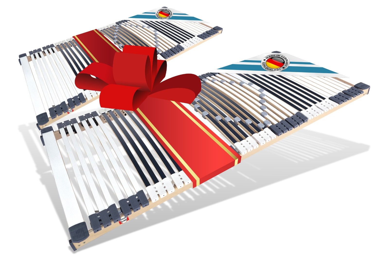 Lattenrost Lattenroste, 44 Leisten, mit 7 Zonen, MONTIERT bis 300 KG belastbar, Matratzen Perfekt, Kopfteil nicht verstellbar, Fußteil nicht verstellbar, stabiler 44 Leisten Lattenrost mit optimaler Körperanpassung