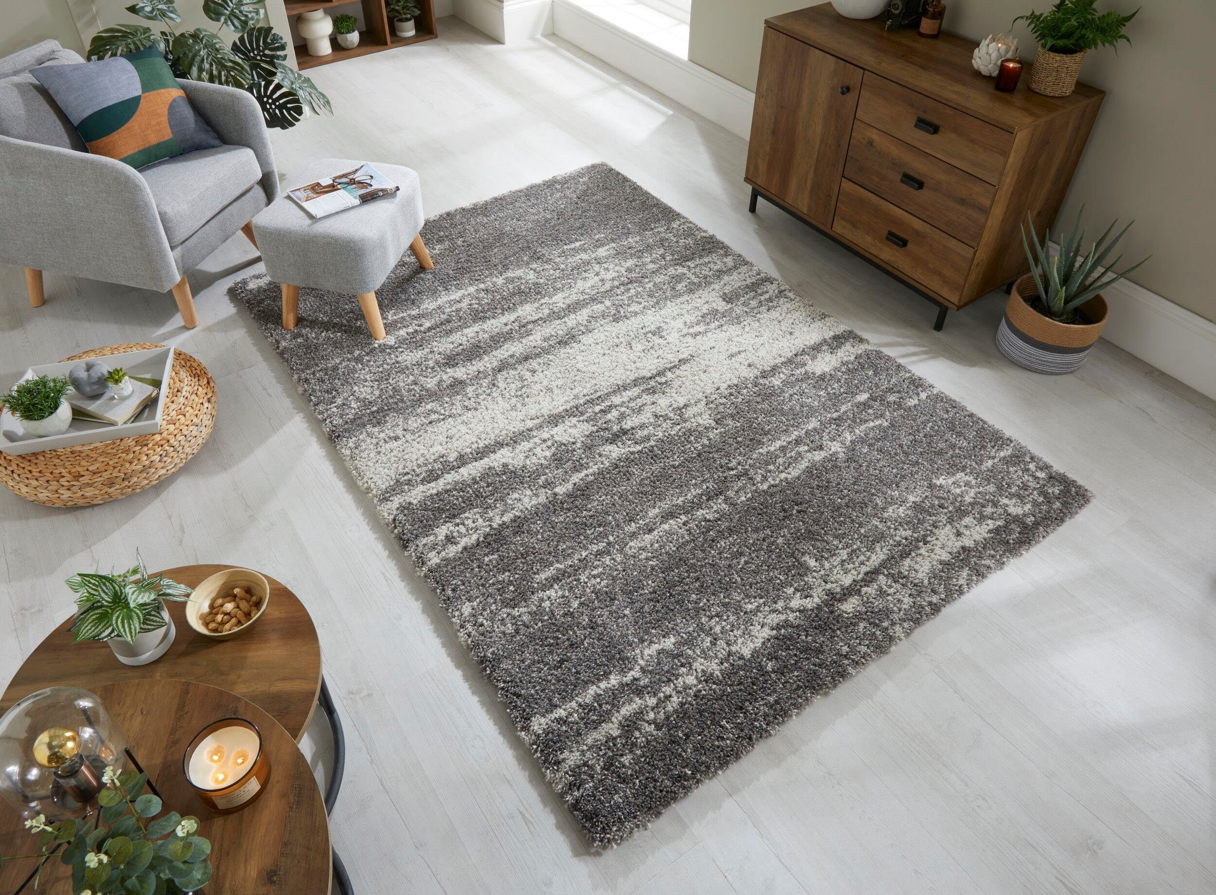FLAIR RUGS Hochflor-Teppich Reza, rechteckig, Höhe: günstig online kaufen