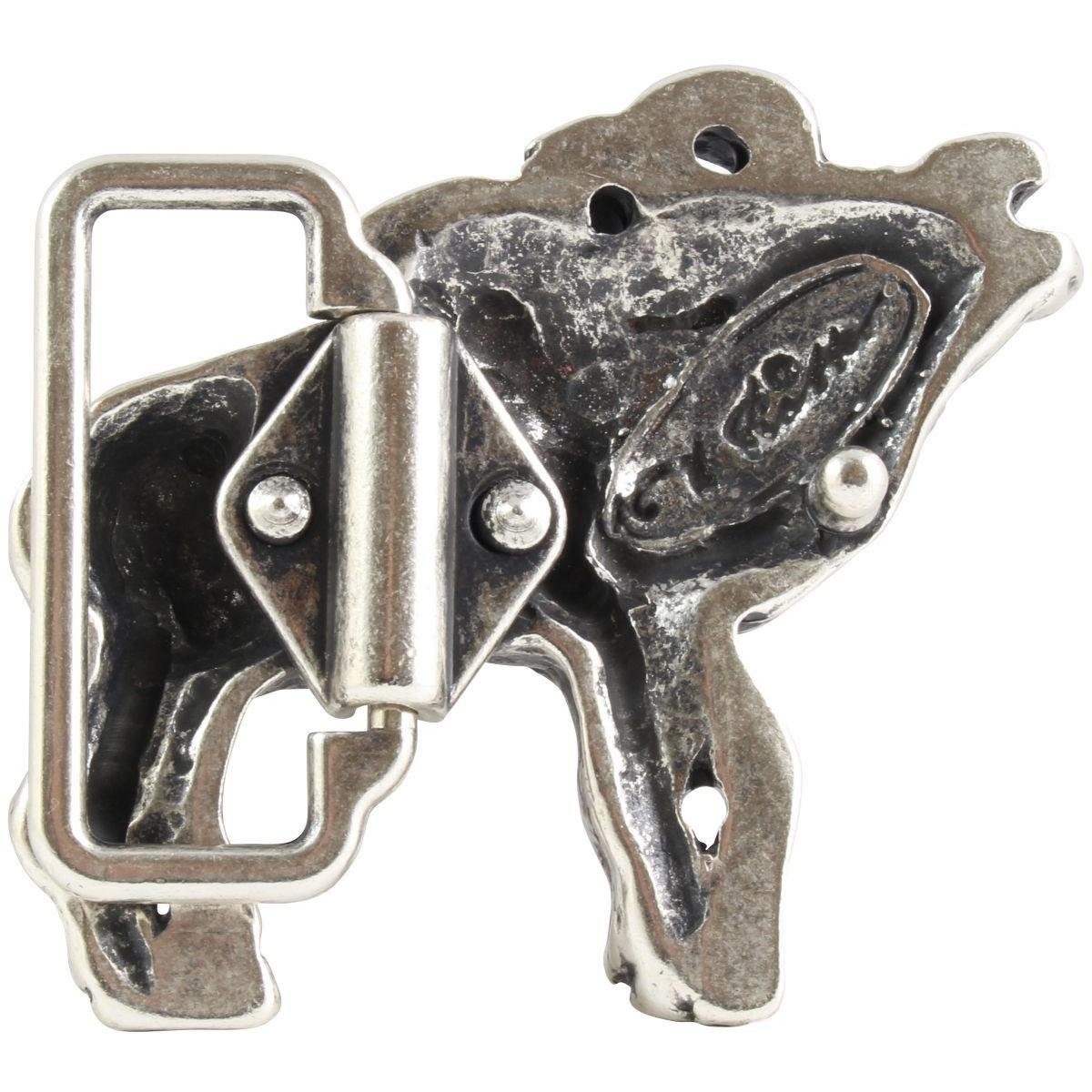 - Gürtelschnalle Jagd- - 4,0 Hirsch cm Gürtelschließe BELTINGER Buckle für 40mm Altsilber Wechselschließe