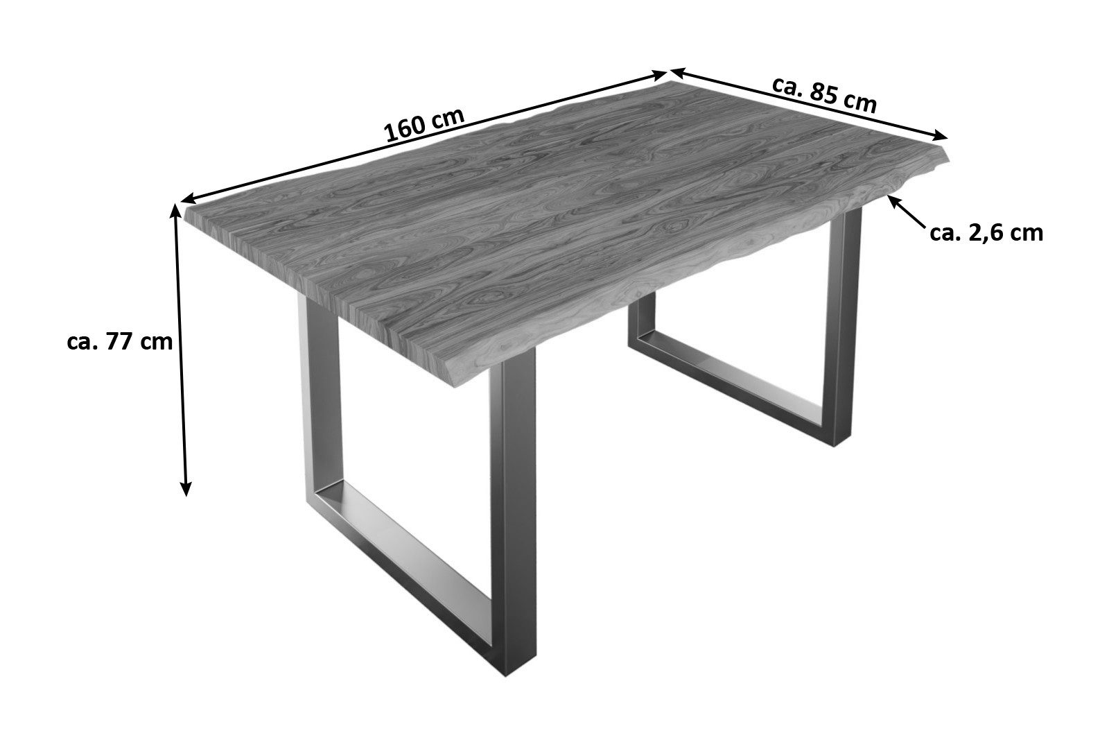 Loreno® Baumkantentisch Lauren, Tisch Baumkante 160 günstig online kaufen