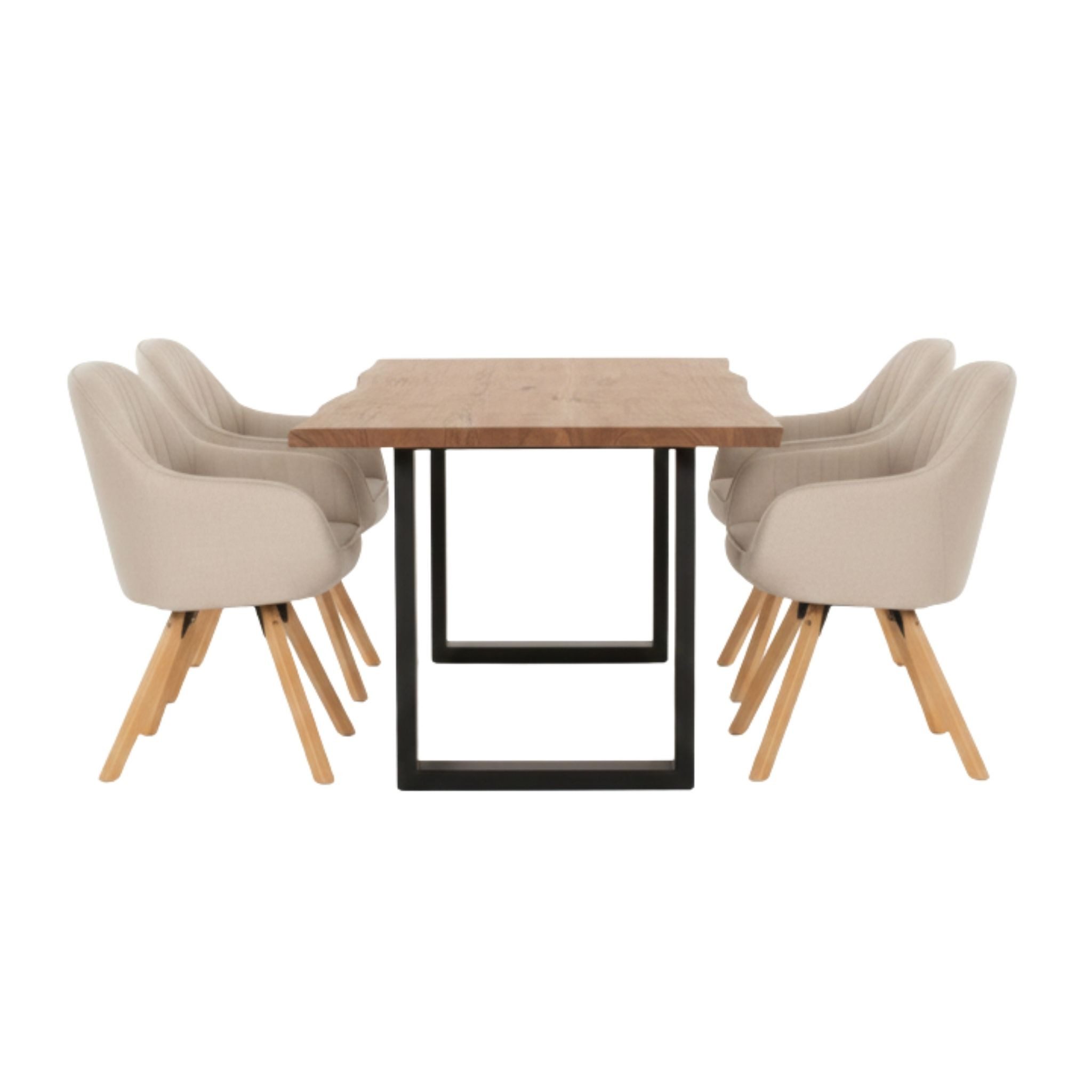 Esszimmer-Set Essgruppe Matera beige & Tisch Catania 160x90cm U-Form