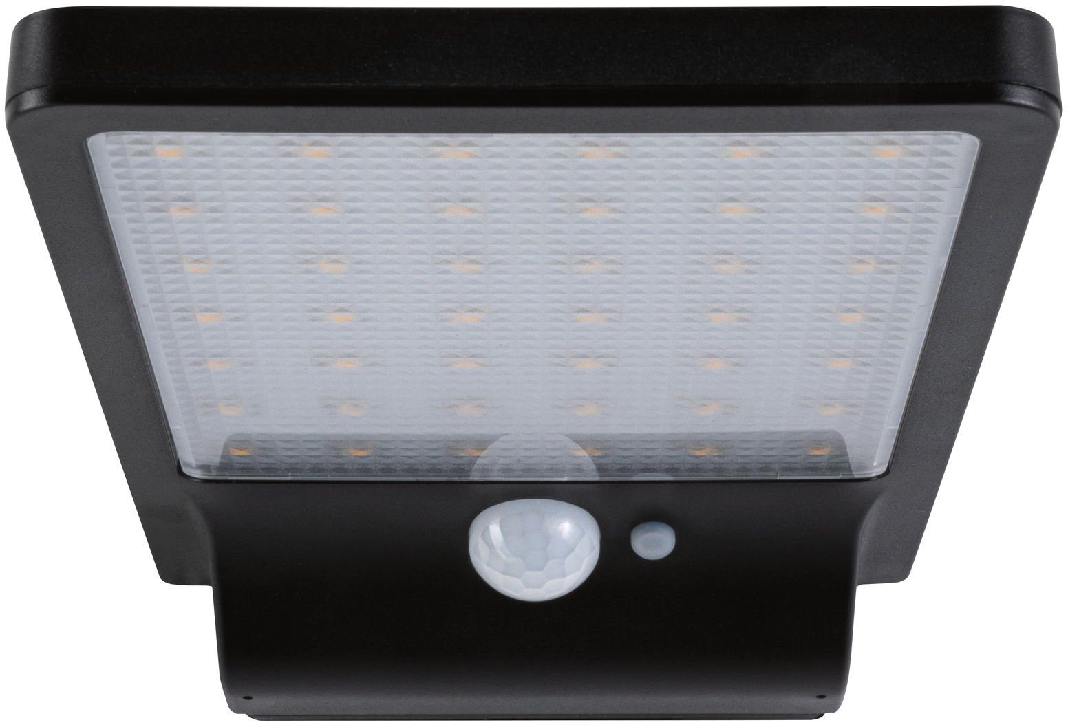 Paulmann Außen-Wandleuchte Dämmerungssensor mit IP44 Warmweiß fest LED integriert, Solveig, und Bewegungsmelder Warmweiß, Schwarz