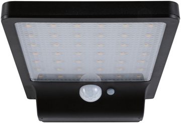 Paulmann Außen-Wandleuchte Solveig, LED fest integriert, Warmweiß, Schwarz IP44 Warmweiß mit Dämmerungssensor und Bewegungsmelder