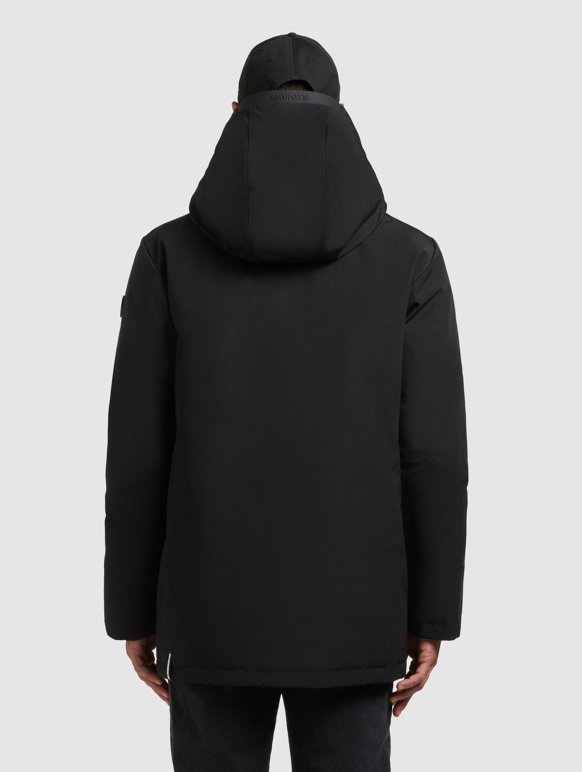 khujo Kurzmantel Nedd Kurzer Herren Parka mit innenliegenden Rucksack-Trägern