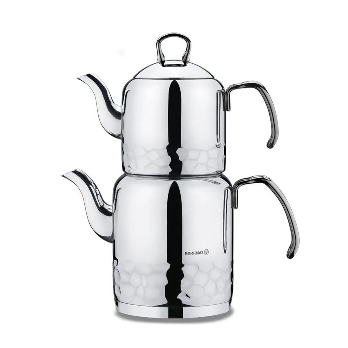 Korkmaz Caydanlik-Teekanne Erna A227-01, 3.4 l, (2-St), 1,2L/2,2L, aus 18/10-Edelstahl, geeignet für alle Herdarten