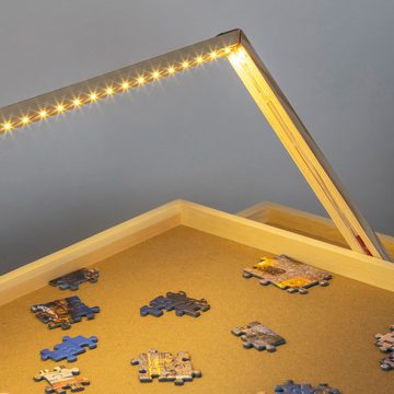 Haushalt International Puzzle - Brett Puzzletisch Puzzlebrett Tisch mit LED-Beleuchtung, Puzzleteile, für 500 Puzzleteile mit 4 ausziehbaren Sortierflächen