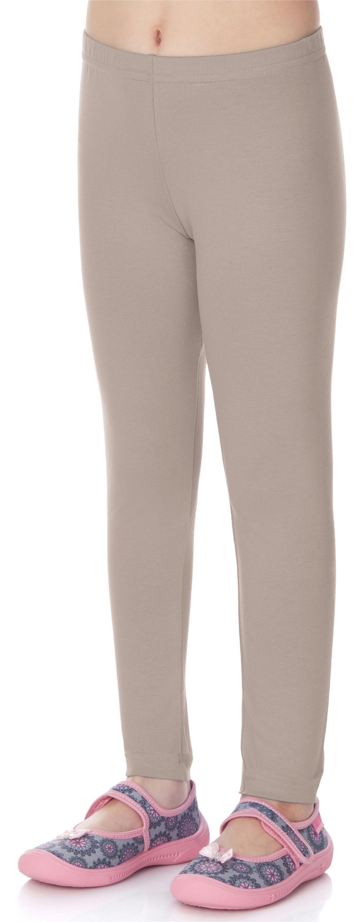 Leggings MS10-130 Mädchen Lange Merry Leggings Bund Style aus Caffe Latte Viskose (1-tlg) elastischer