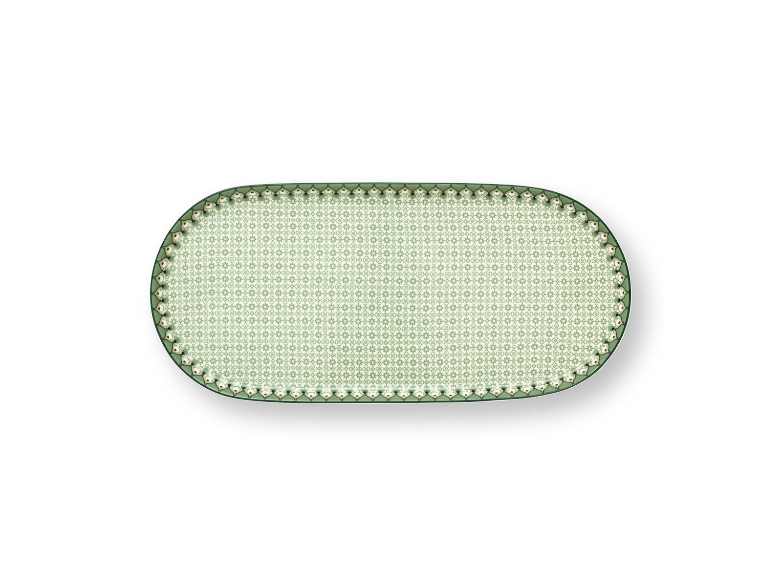 PiP Studio Dekotablett Lily&Lotus Tiles Light Green Milch- und Zuckertablett 25x12cm