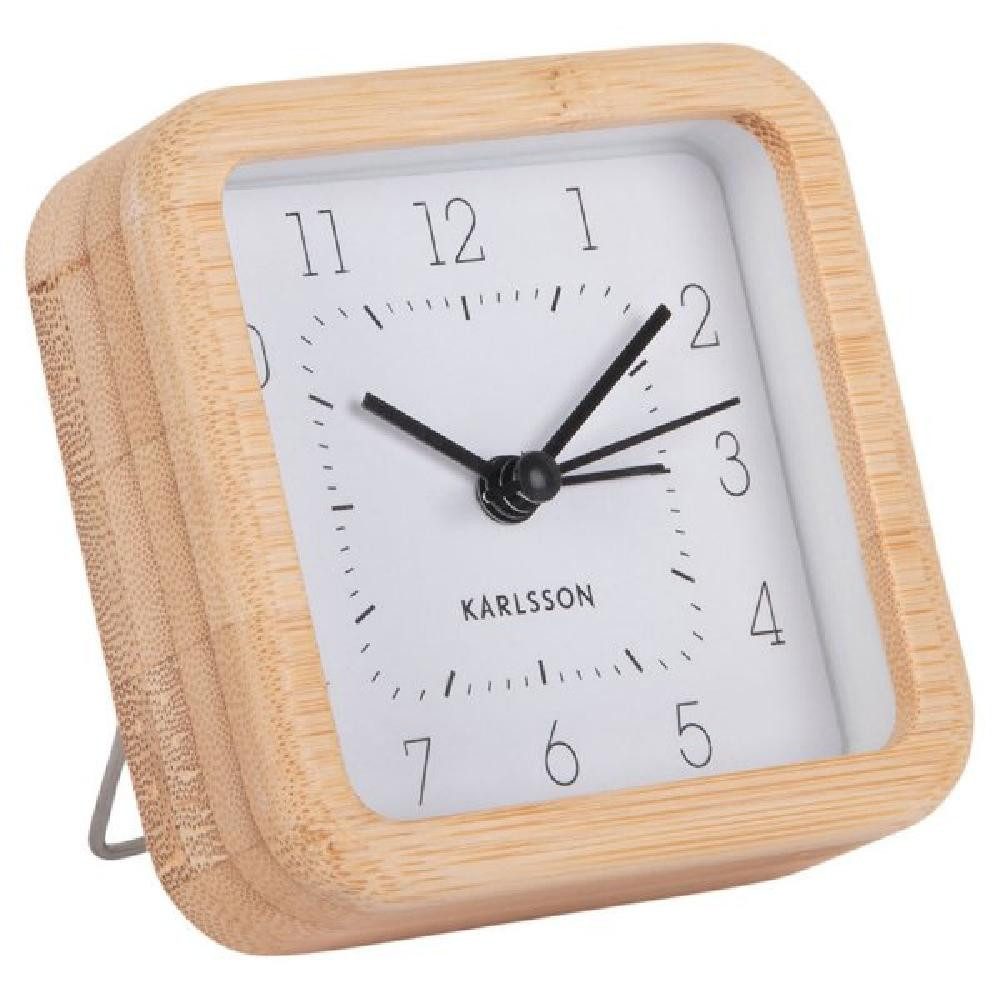 Karlsson Wecker Wecker Neat Square Bamboo Weiß