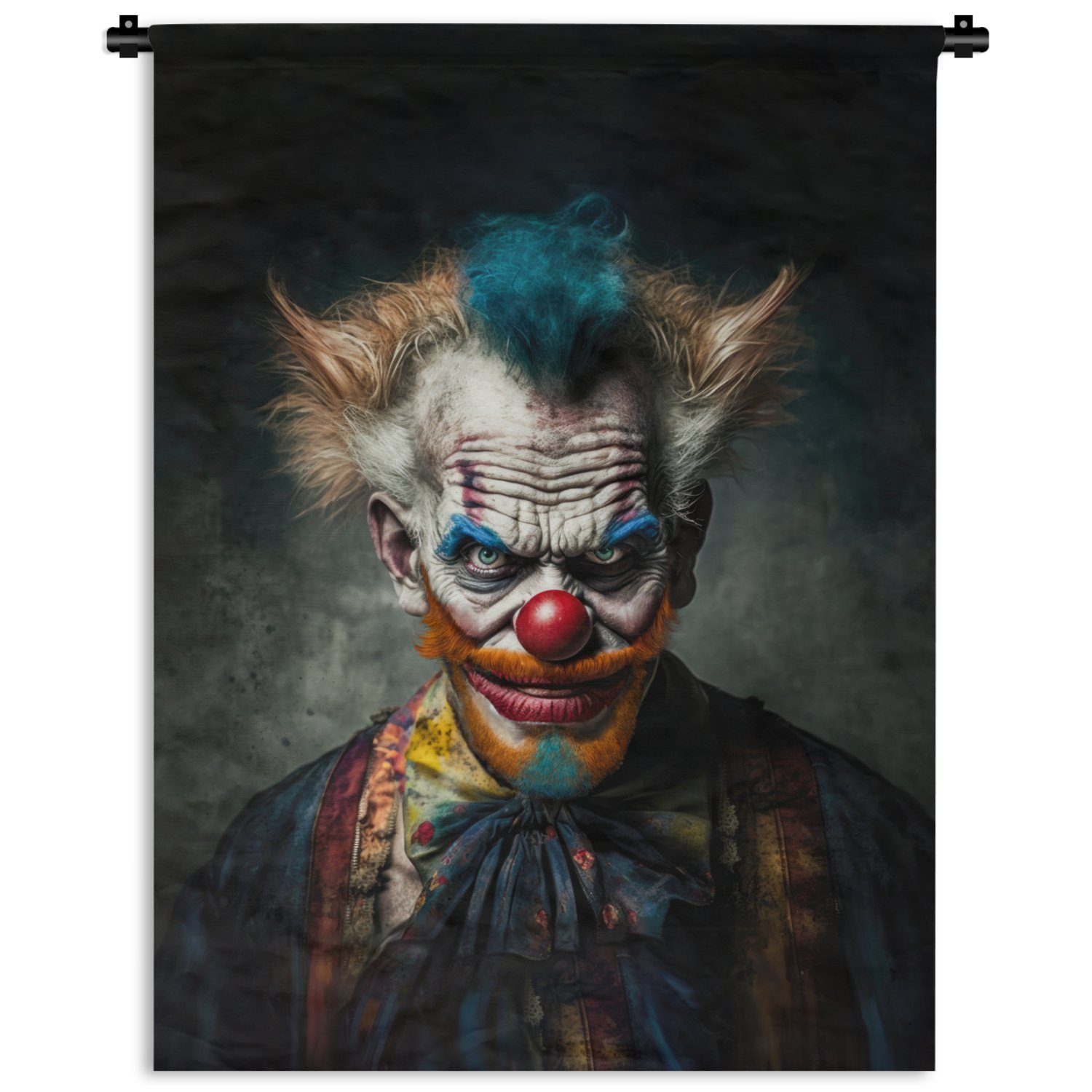 Make-up Clownsnase der an - - für MuchoWow Tapisserie, - Wand, Kleidung, Porträt Wanddekoobjekt Wohnzimmer, Clown Schlafzimmer Deko -