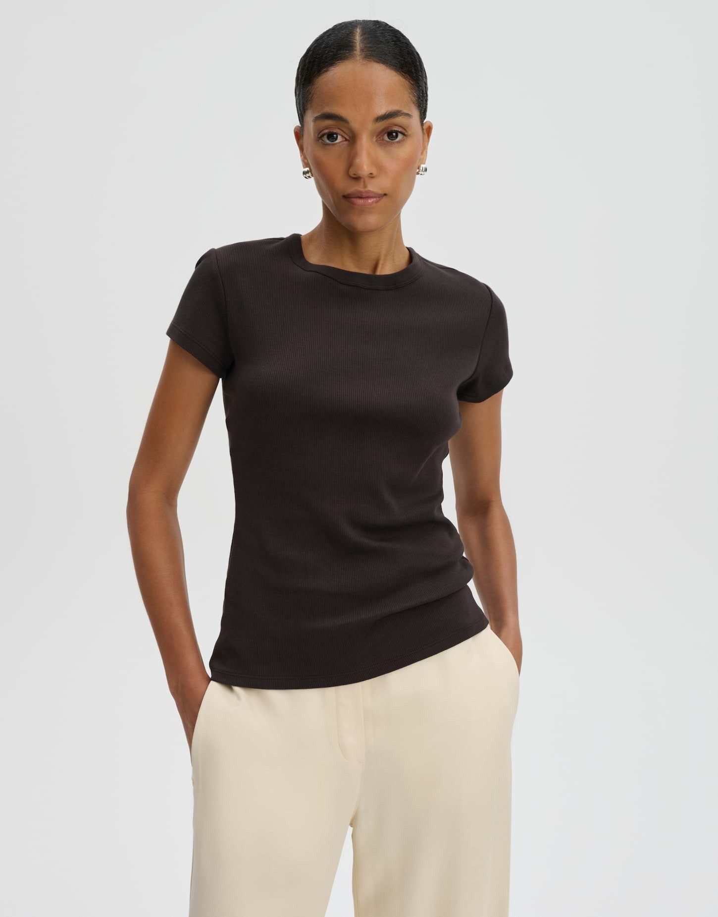 someday Kurzarmshirt Kleoh Schmale Passform, kurzarm und elastisch