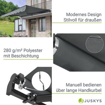 Juskys Gelenkarmmarkise UV40+ & wasserabweisend, einstellbarer Neigungswinkel