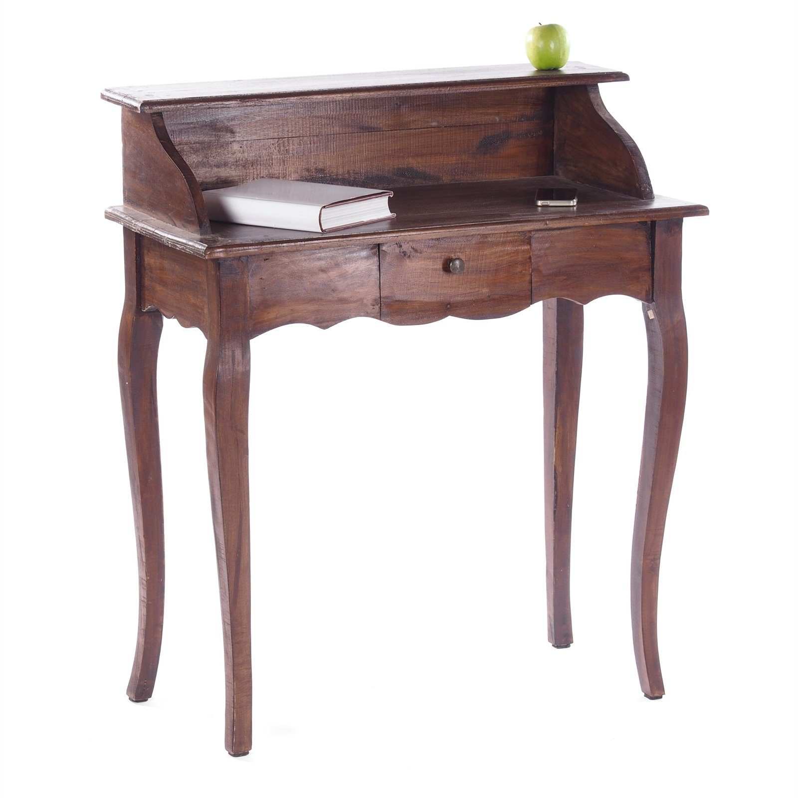 DESIGN DELIGHTS Sekretär MASSIVHOLZ SEKRETÄR NAPOLEON 92x80cm(HxB), Massivholz Schreibtisch