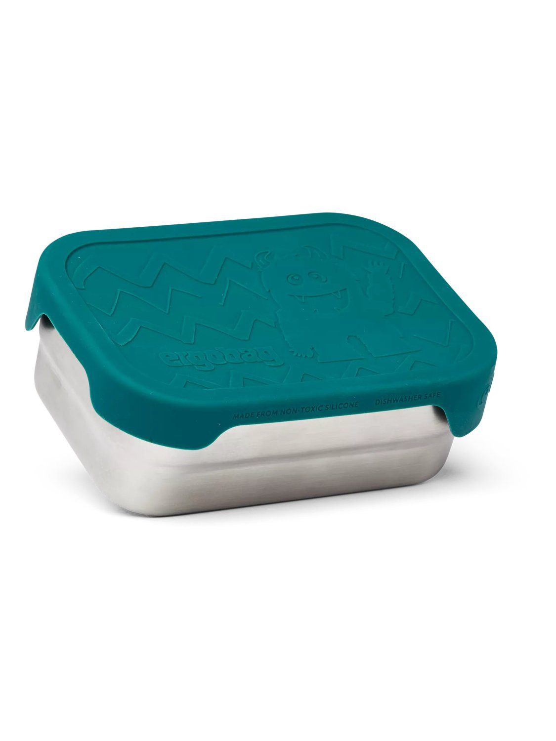 ergobag Lunchbox Edelstahl Brotdose, Edelstahl, (Edelstahl Brotdose, 3-tlg., 1x Brotdose, 1x Trennfach), spülmaschinengeeignet bis 45 Grad, Handwäsche empfohlen