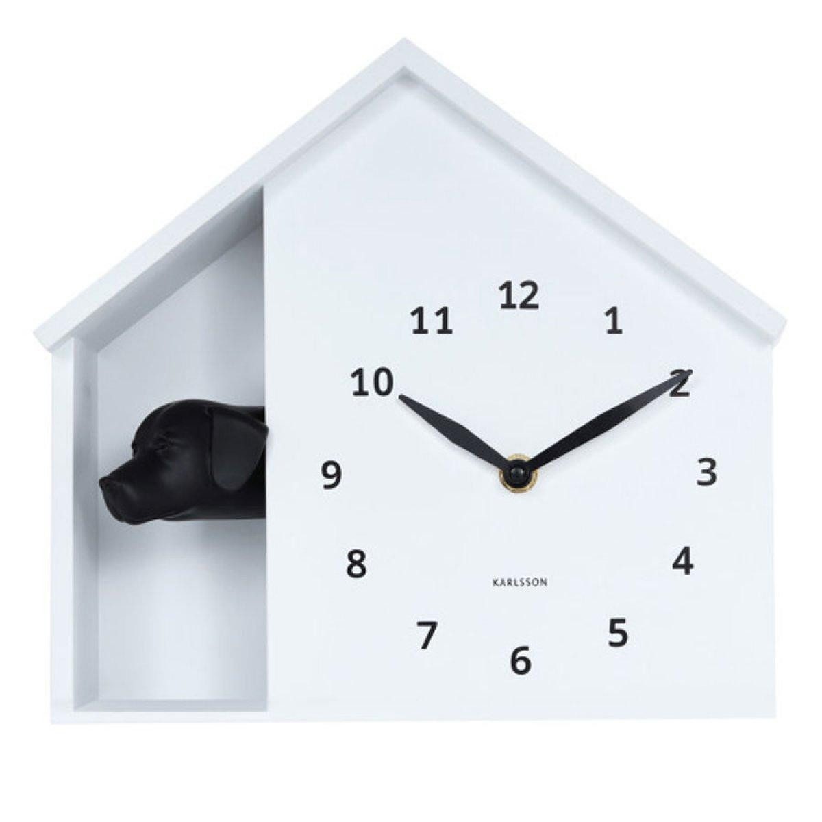 Karlsson Uhr Kuckucksuhr Peeking Doggy Weiß