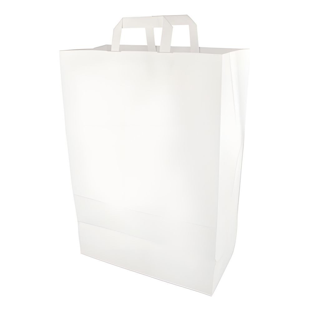 PAPSTAR Tragetasche 200 x Tragetaschen, Papier 44 cm x 32 cm x 17 cm weiss mit Tragegriff