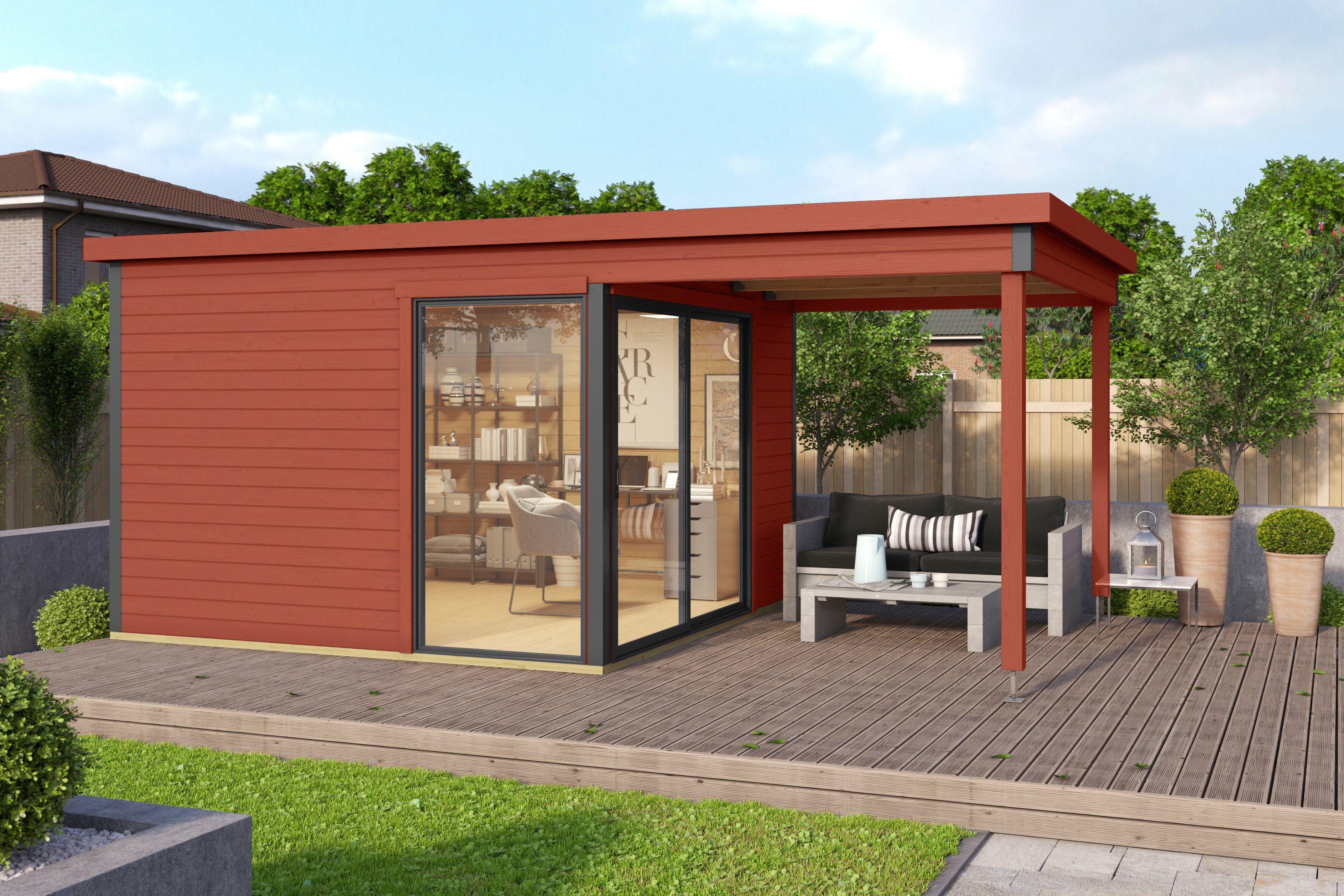 LASITA MAJA Gartenhaus DOMEO 2, BxT: 524x319,6 cm, (Set), mit Dachverlängerung