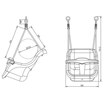 AXI Einzelschaukel Babyschaukel, BxTxH: 120x103x134 cm