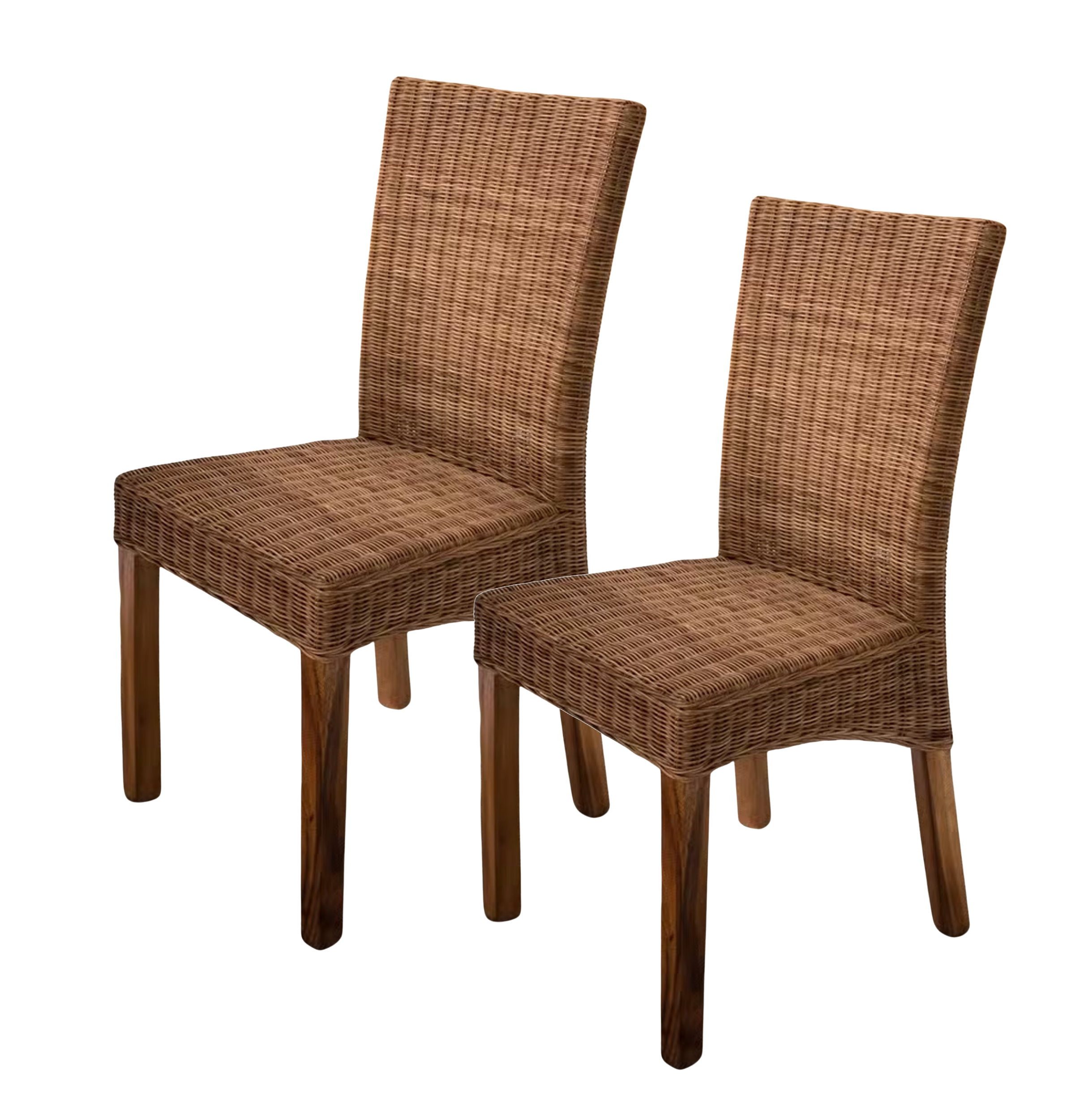 WOLF MÖBEL Esszimmerstuhl Rattan Korbstuhl Bali II (Set, 2 St ...