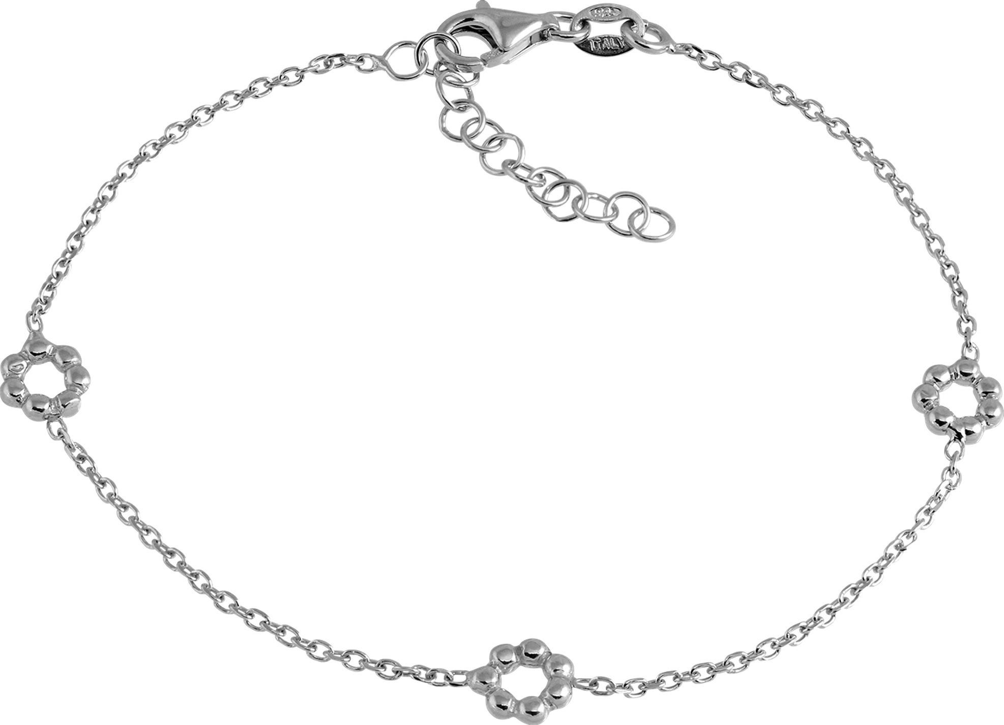 SilberDream Silberarmband SilberDream Armband 18-21cm silber (Armband), Damen Armband (Blümchen) ca. 18cm + 3cm Verlängerung, 925 Sterling Sil